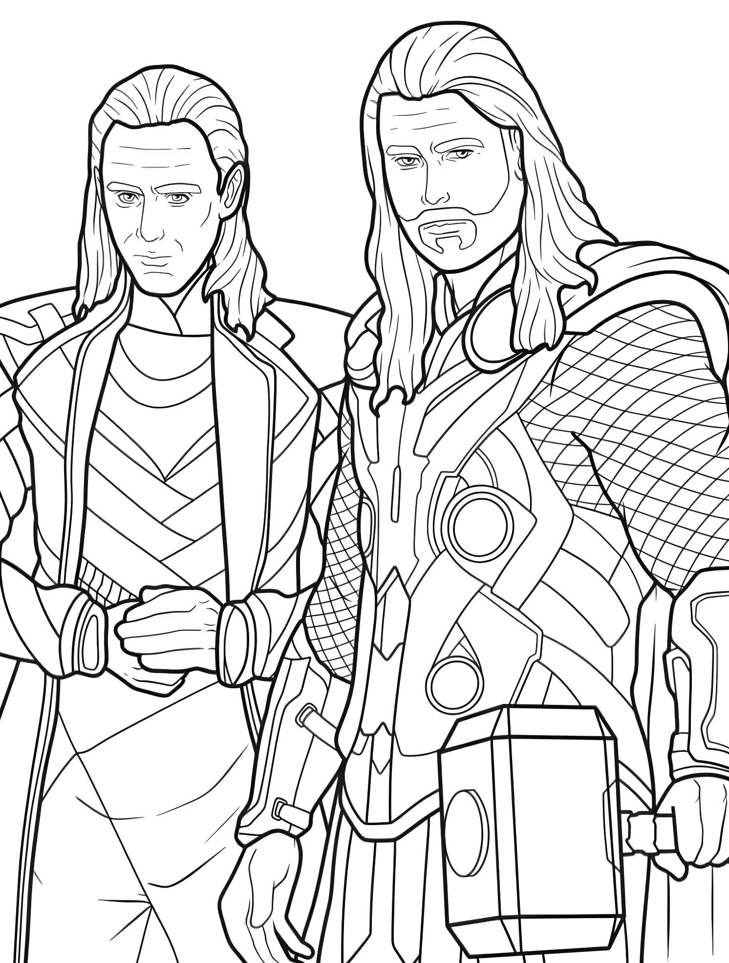 Локи и Тор №7673. Раскраски для мальчиков по категориям. Тор (Thor).