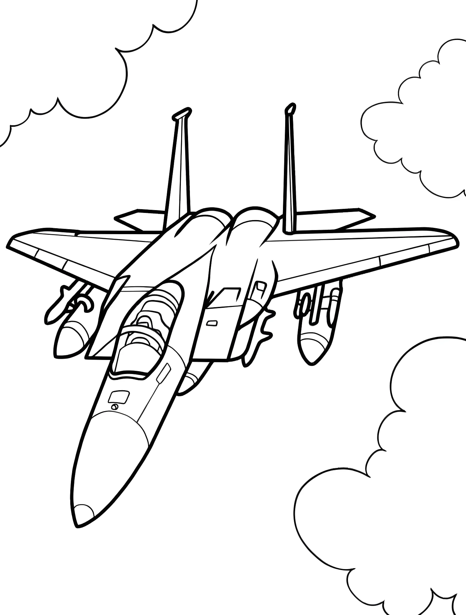 Истребитель F-15 №6415. Раскраски для мальчиков по категориям. Самолёт (Jet).