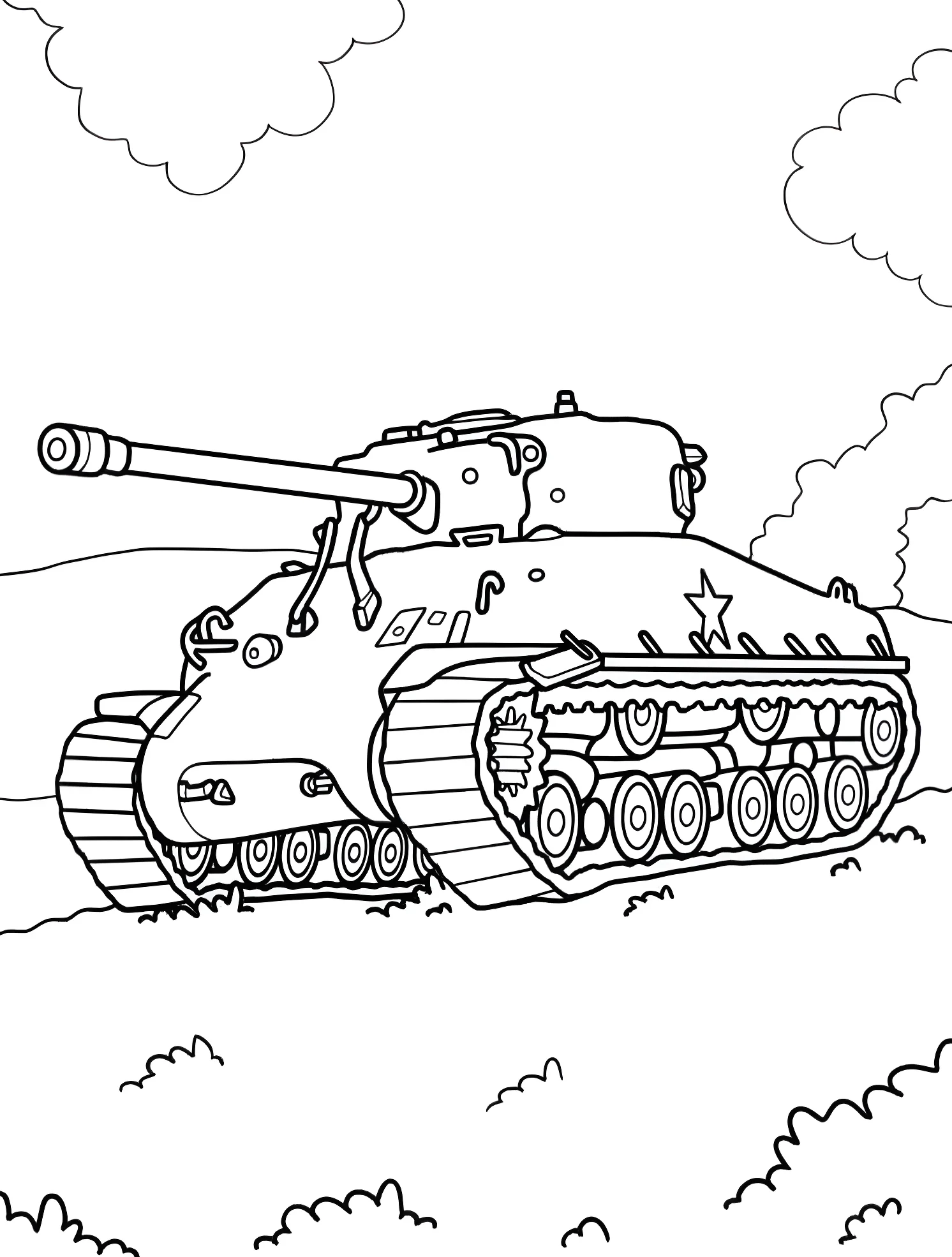 Военный танк №7540. Раскраски для мальчиков по категориям. Танк (Tank).