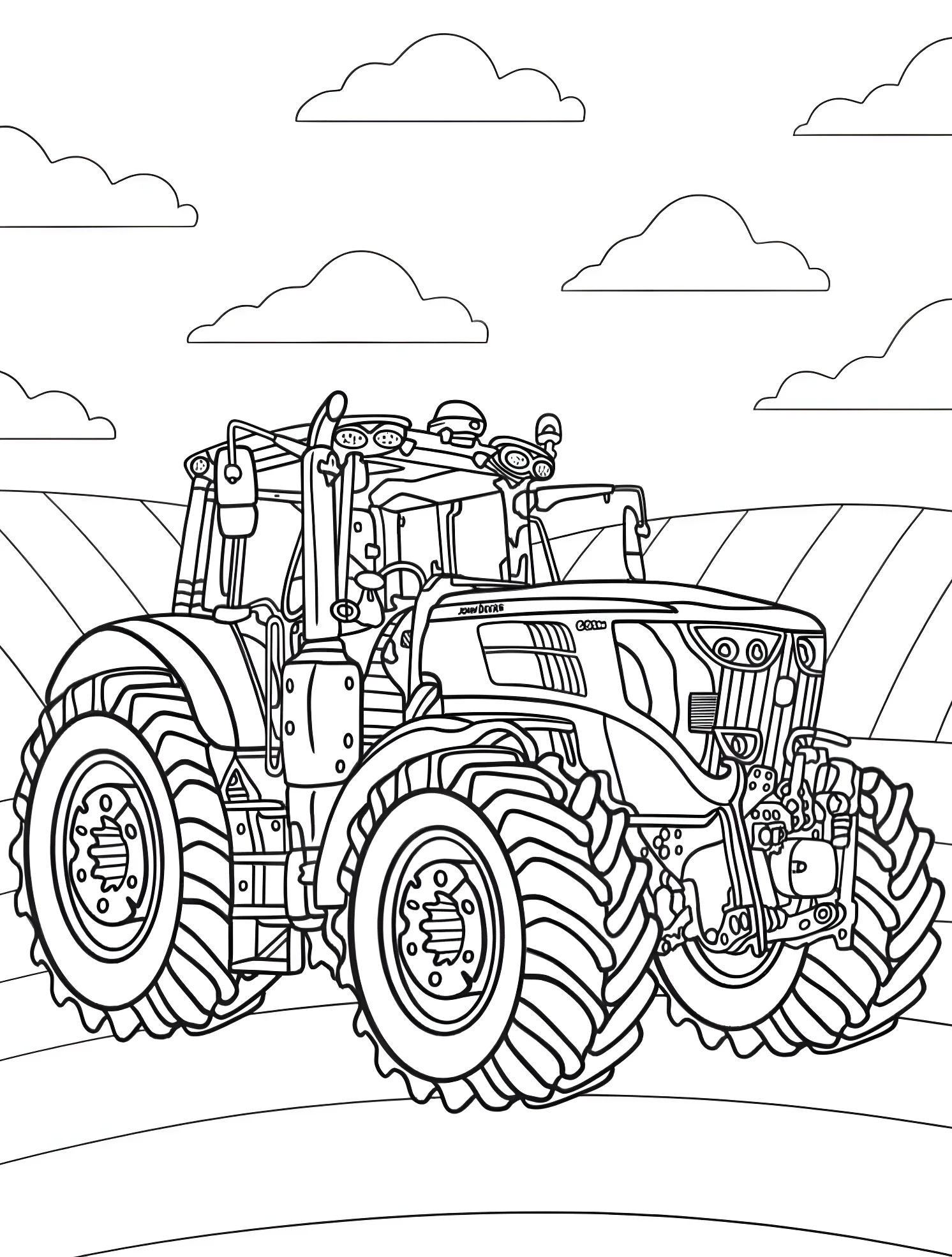 Трактор John Deere №6456. Раскраски для мальчиков по категориям. John Deere.