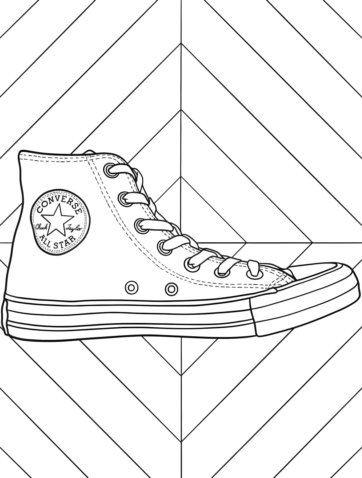 Кеды Converse Chuck Taylor №7341. Раскраски для мальчиков по категориям. Обувь.