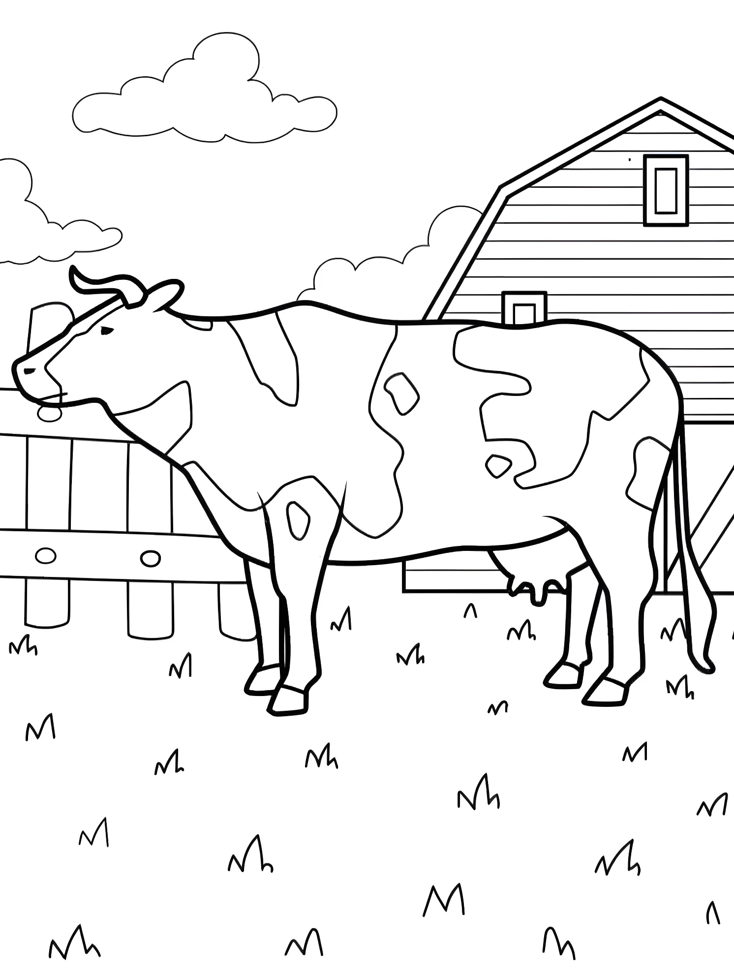 Корова на ферме №5977. Раскраски для мальчиков по категориям. Ферма (Farm).