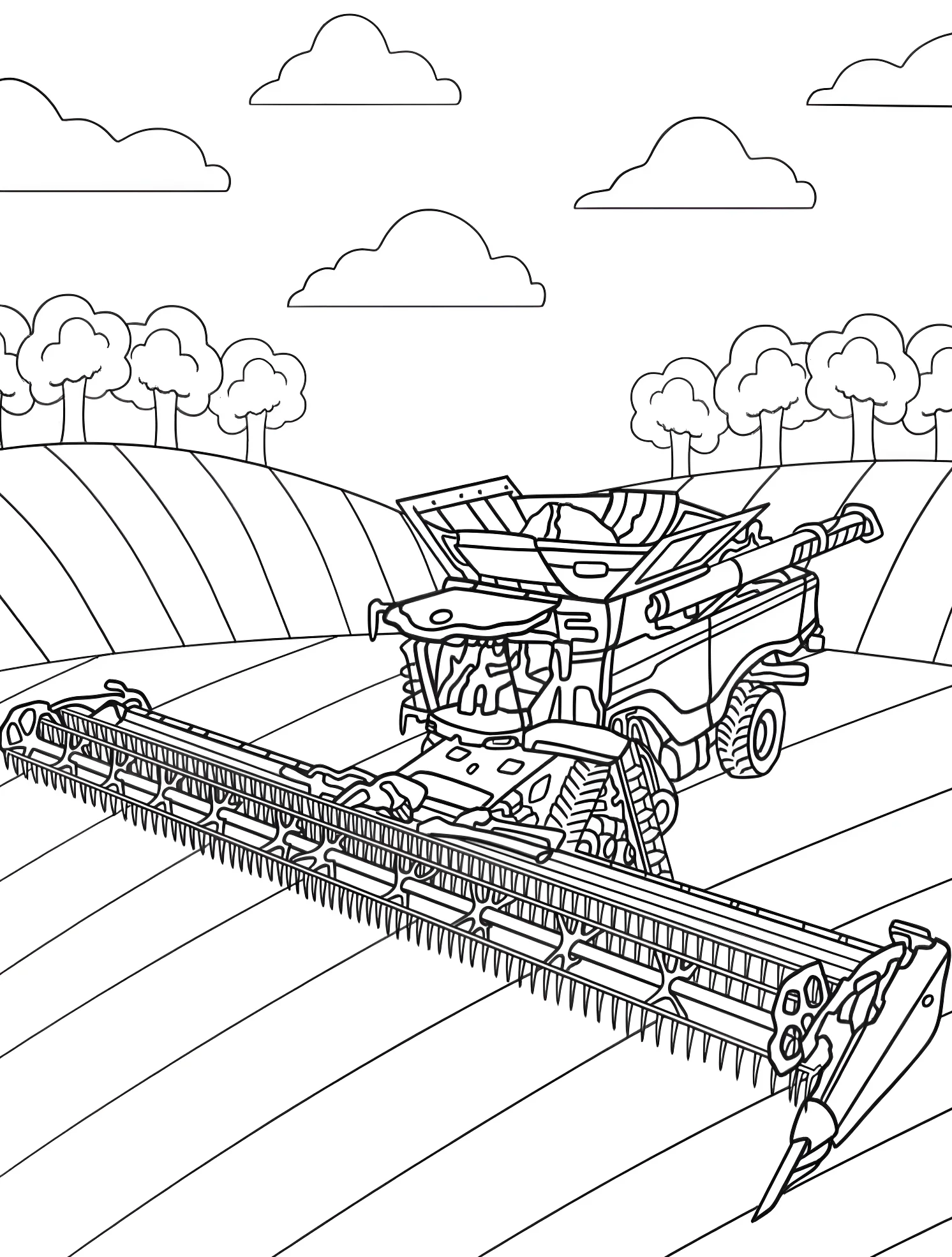 Комбайн John Deere №6457. Раскраски для мальчиков по категориям. John Deere.