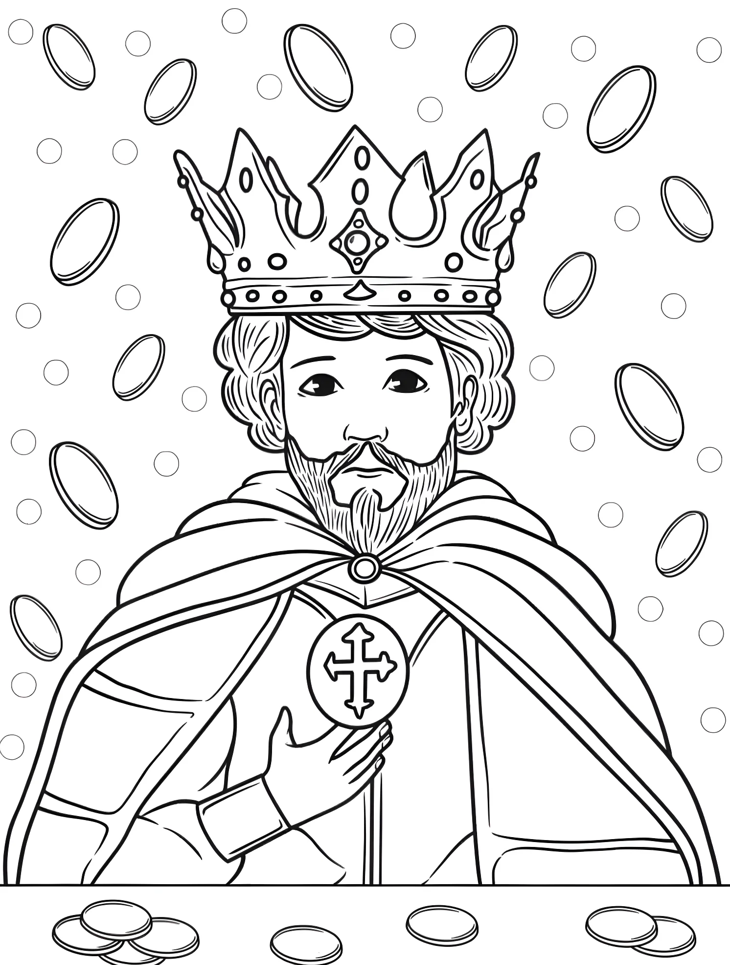 Король в короне №5459. Раскраски для мальчиков по категориям. Корона (Crown).