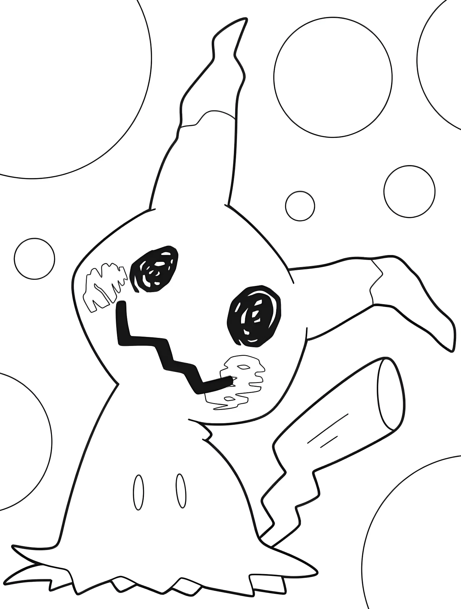 Милый Мимикью №7121. Раскраски для мальчиков по категориям. Покемоны (Pokémon).