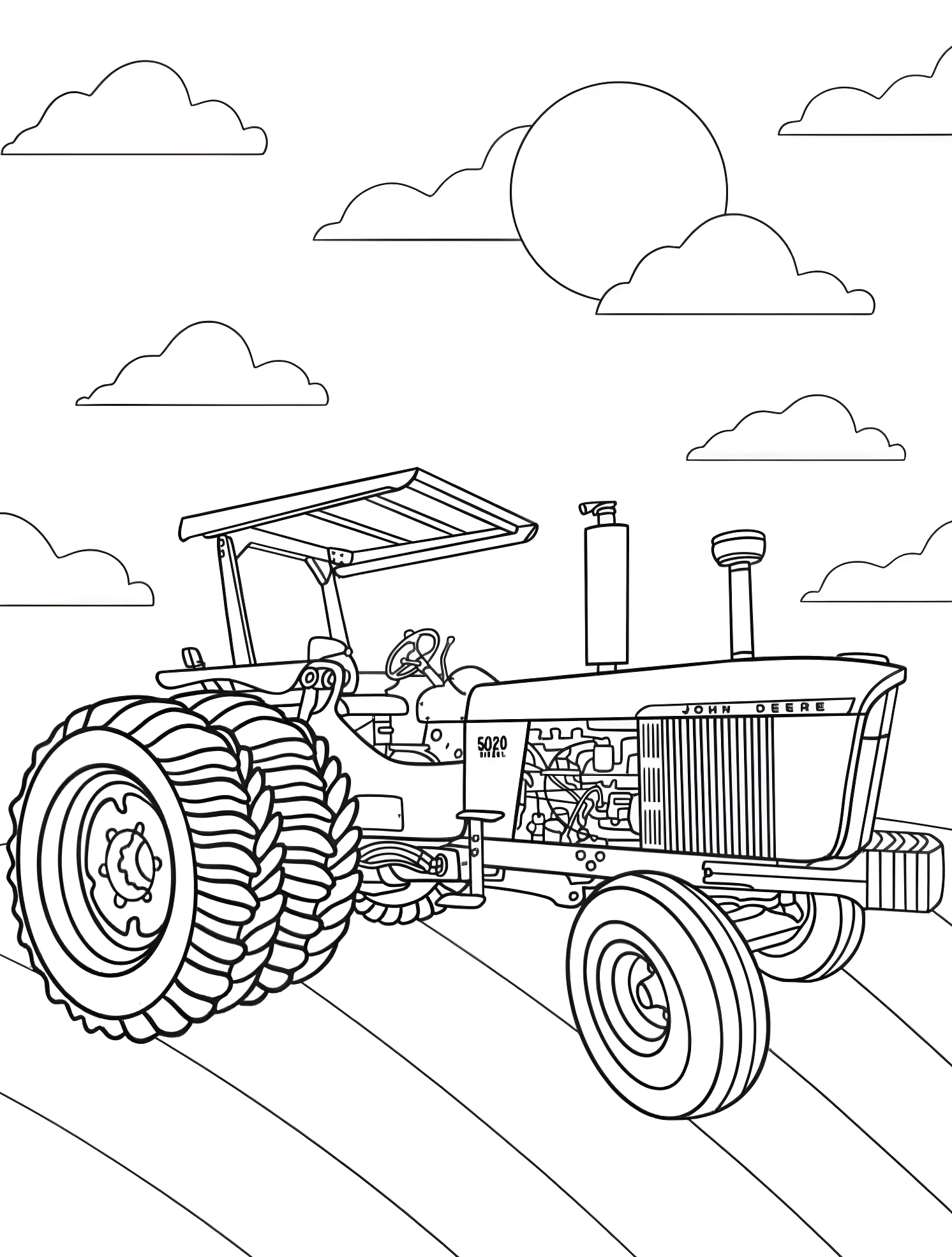 Трактор John Deere №6458. Раскраски для мальчиков по категориям. John Deere.