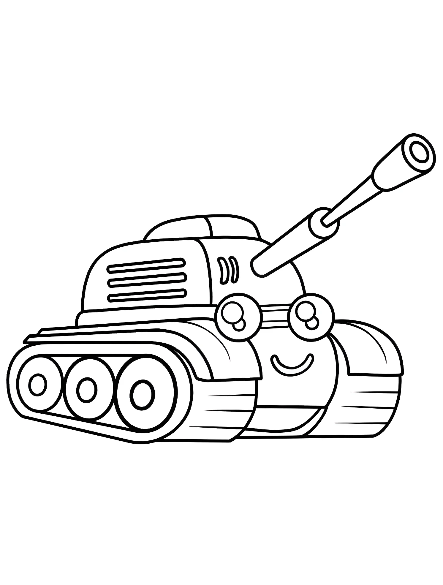 Веселый танк №7542. Раскраски для мальчиков по категориям. Танк (Tank).