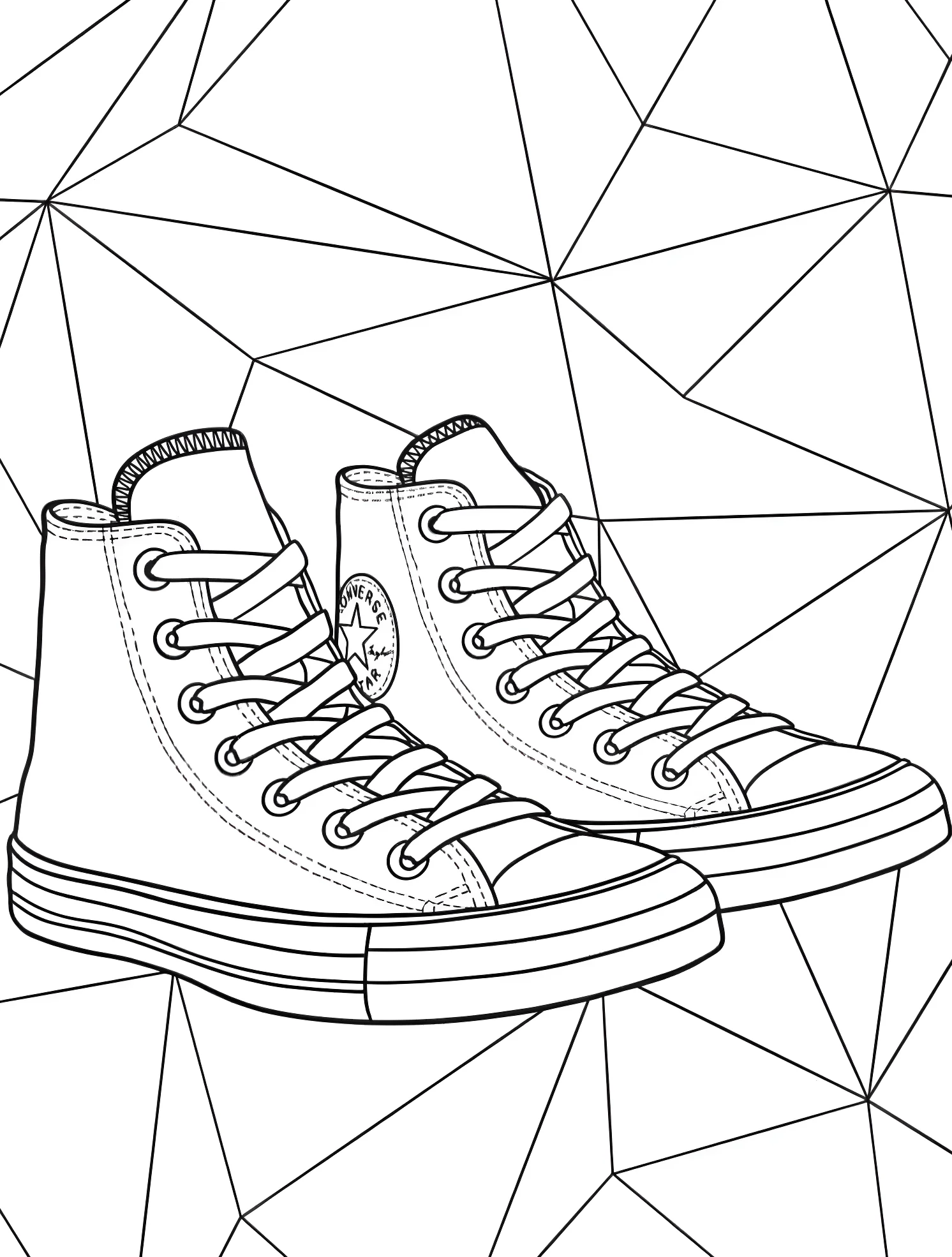 Кеды Converse для творчества №7342. Раскраски для мальчиков по категориям. Обувь.