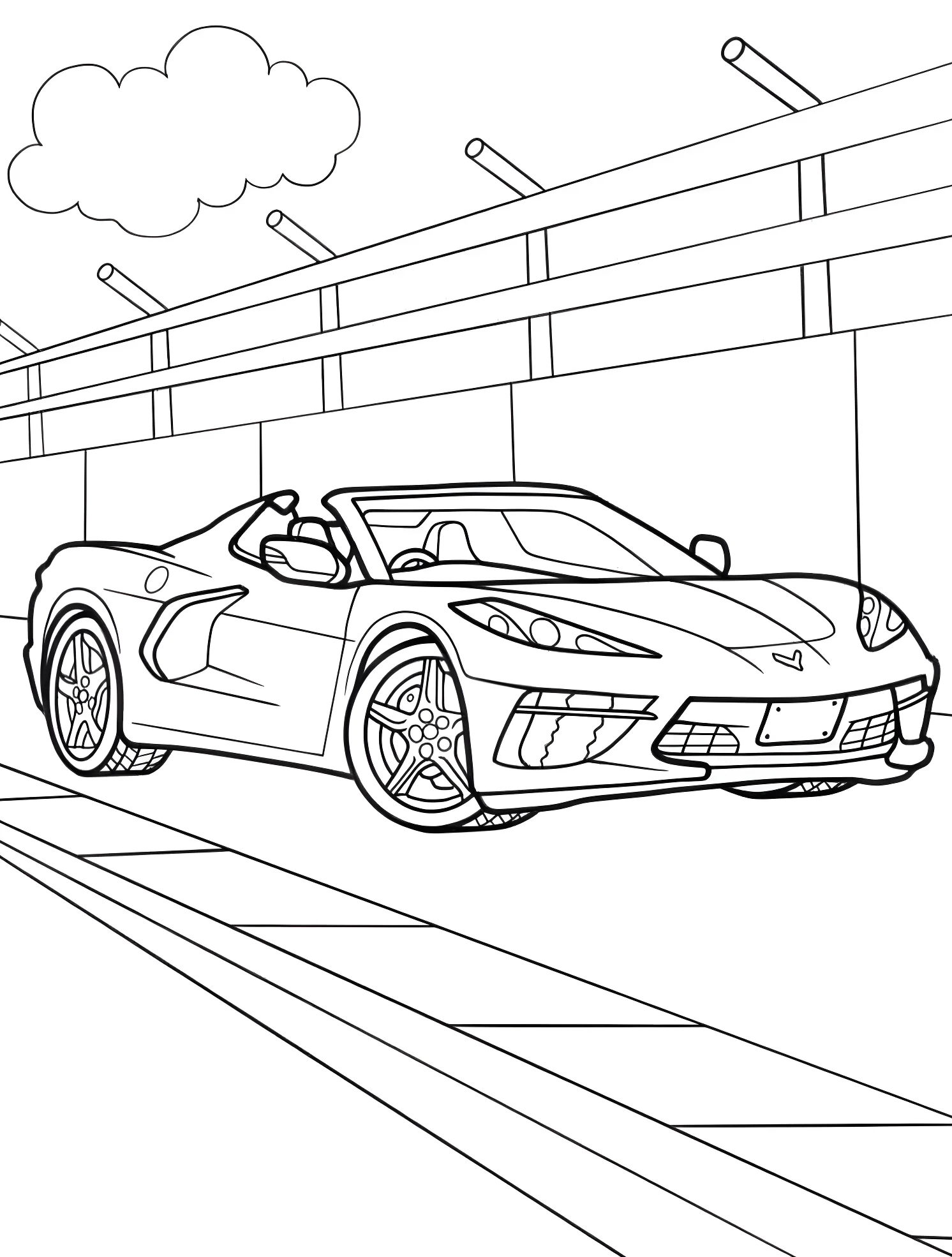 Спортивный автомобиль Corvette №5417. Раскраски для мальчиков по категориям. Шевроле Корветт (Corvette).