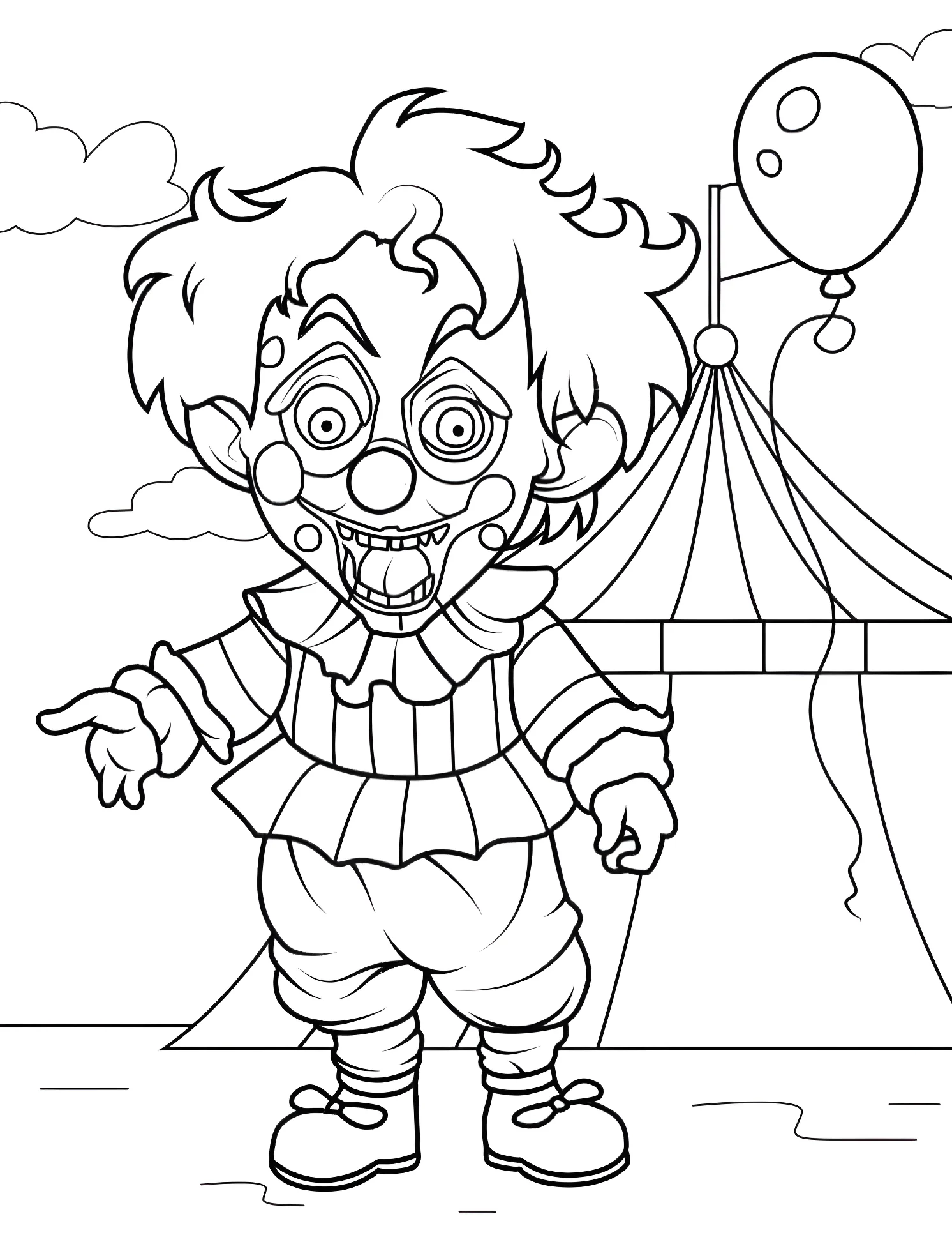 Забавный клоун №5375. Раскраски для мальчиков по категориям. Клоун (Clown).