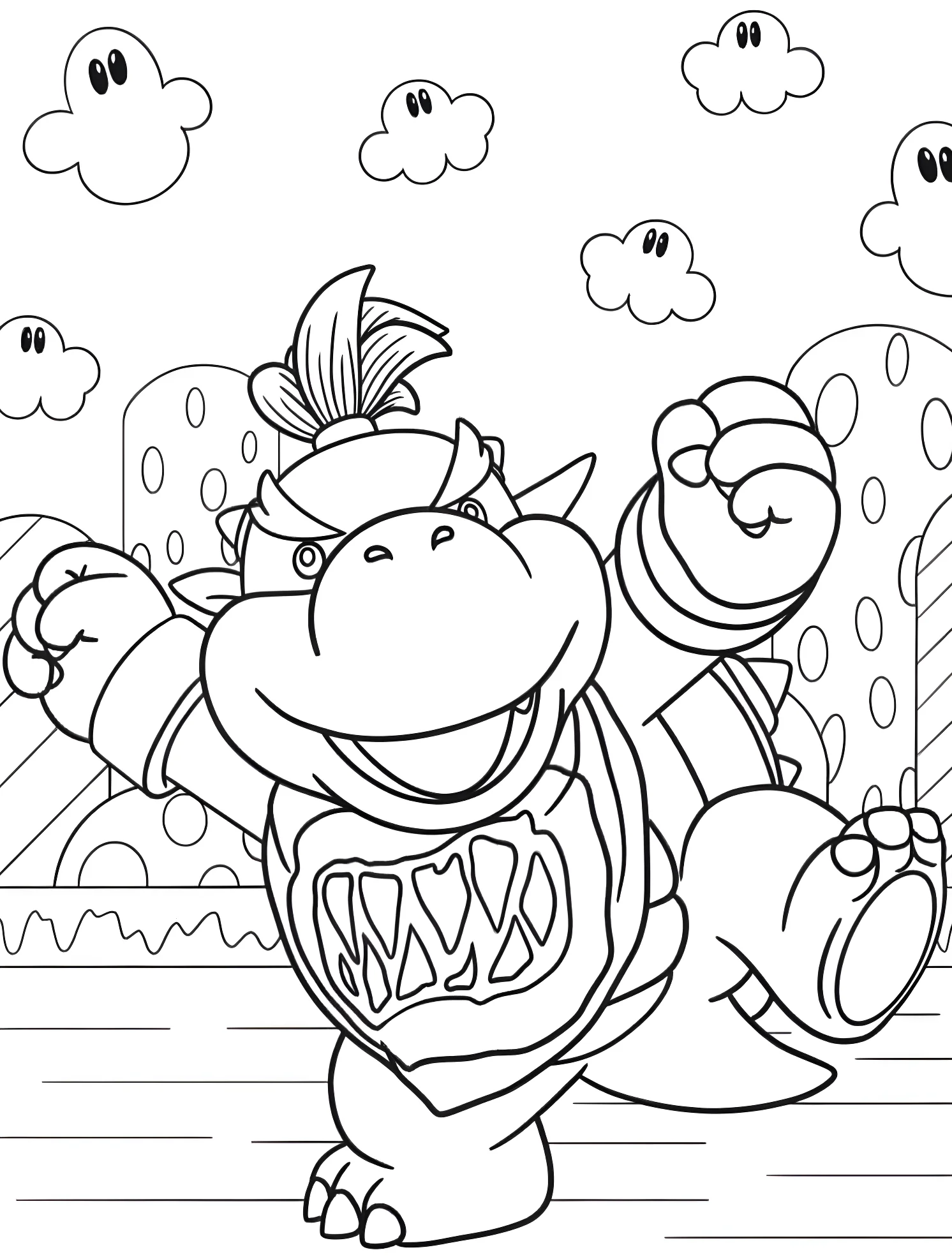 Милый Боузер №4983. Раскраски для мальчиков по категориям. Баузер (Bowser).