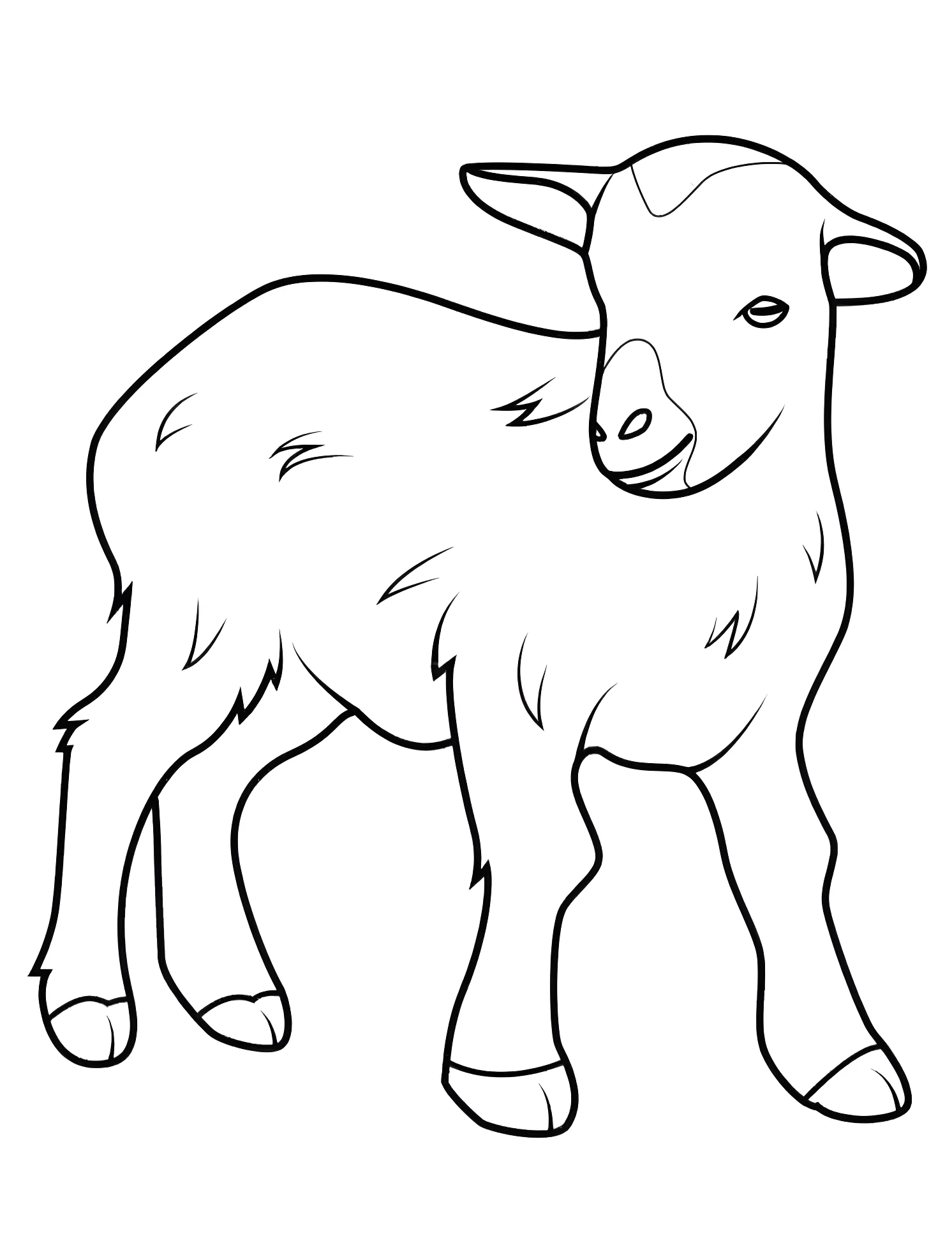 Милый козлёнок №6125. Раскраски для мальчиков по категориям. Коза (Goat).