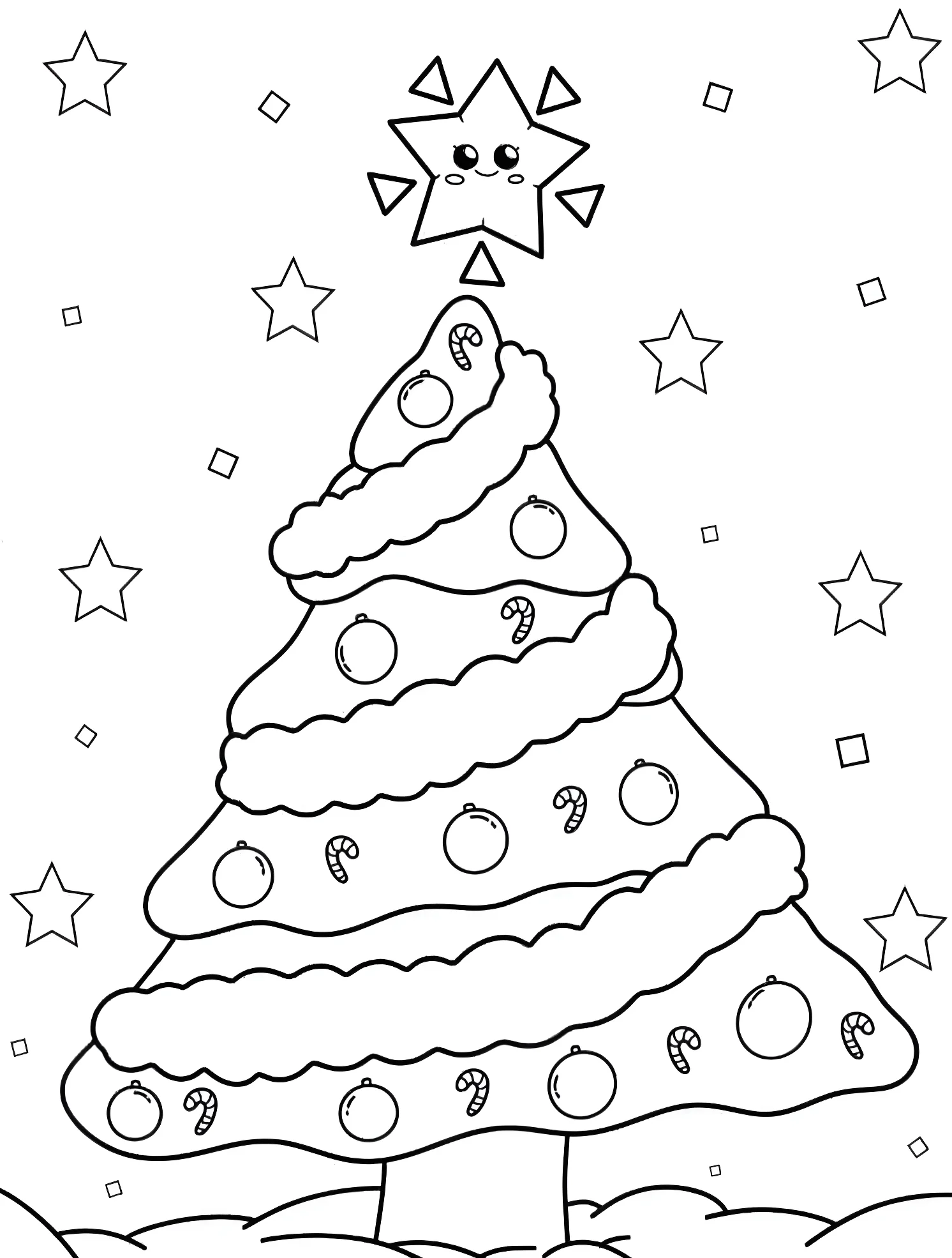 Милая елка №5259. Раскраски для мальчиков по категориям. Рождество (Christmas).