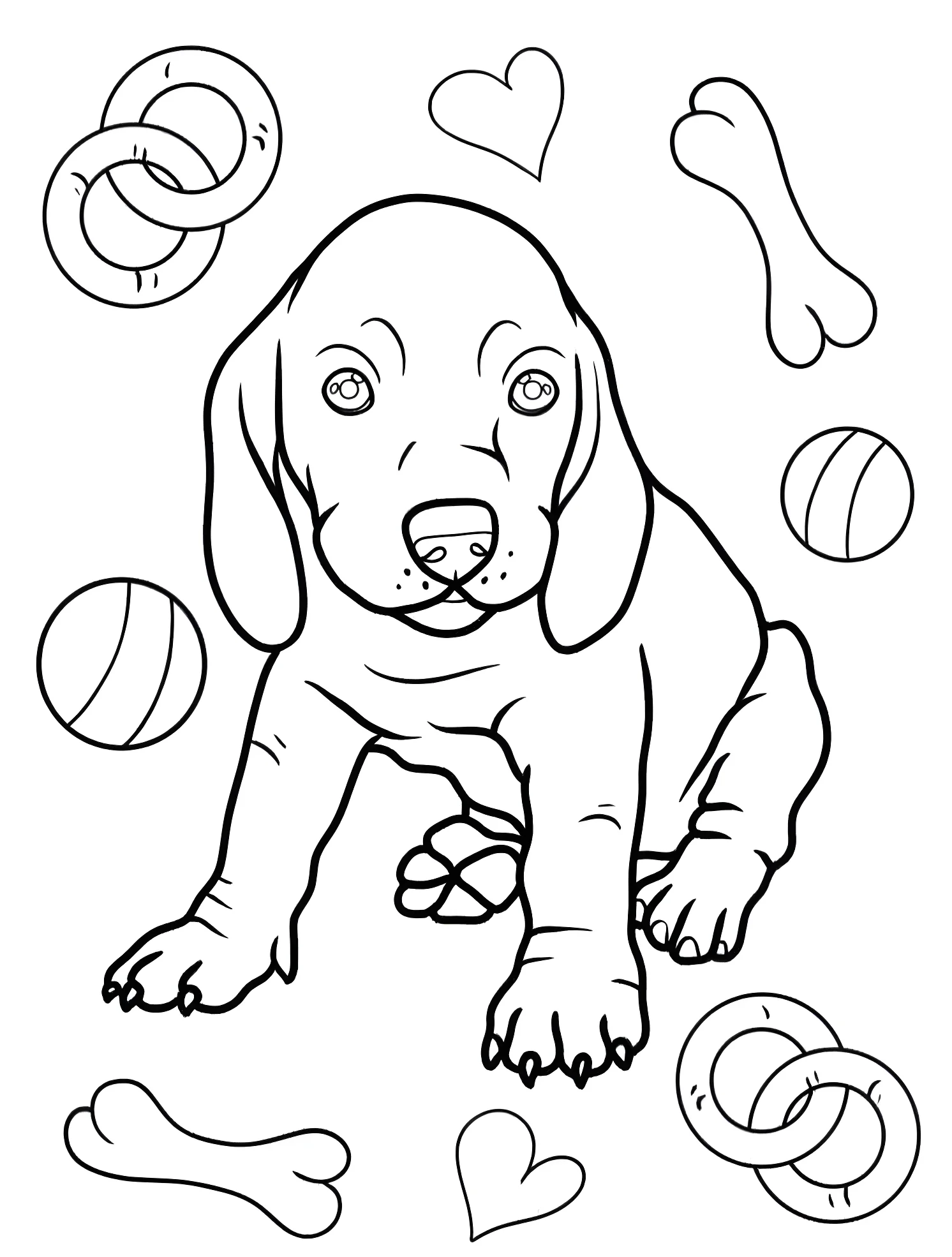Милый щенок таксы №7282. Раскраски для мальчиков по категориям. Щенки (Puppy).
