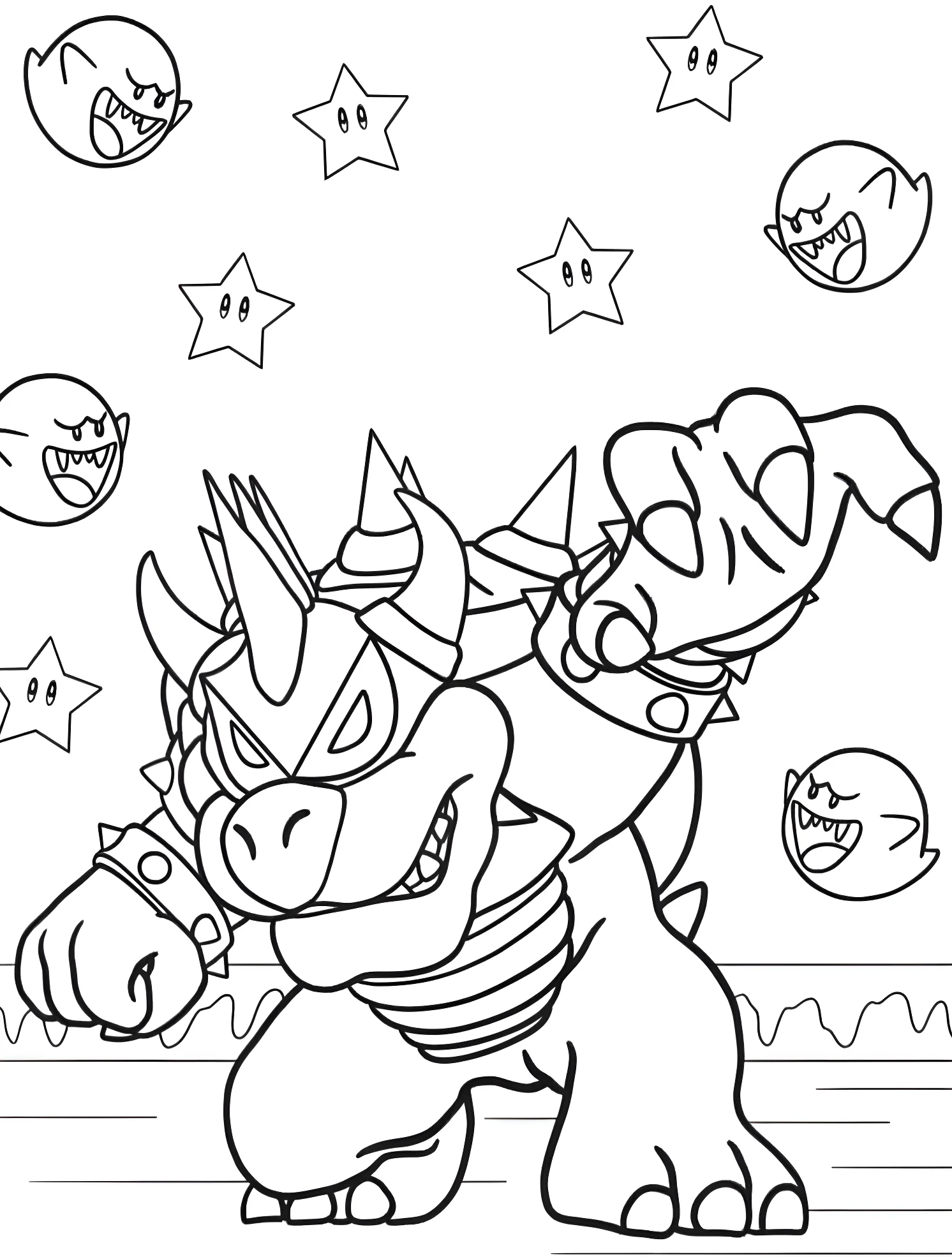 Темный Bowser №4984. Раскраски для мальчиков по категориям. Баузер (Bowser).
