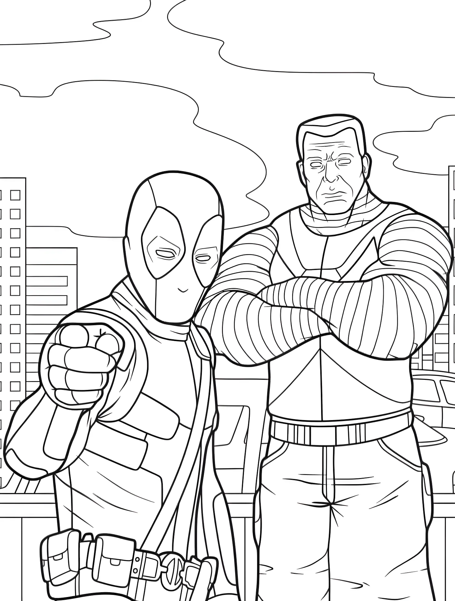 Весёлые герои №5512. Раскраски для мальчиков по категориям. Дэдпул (Deadpool).