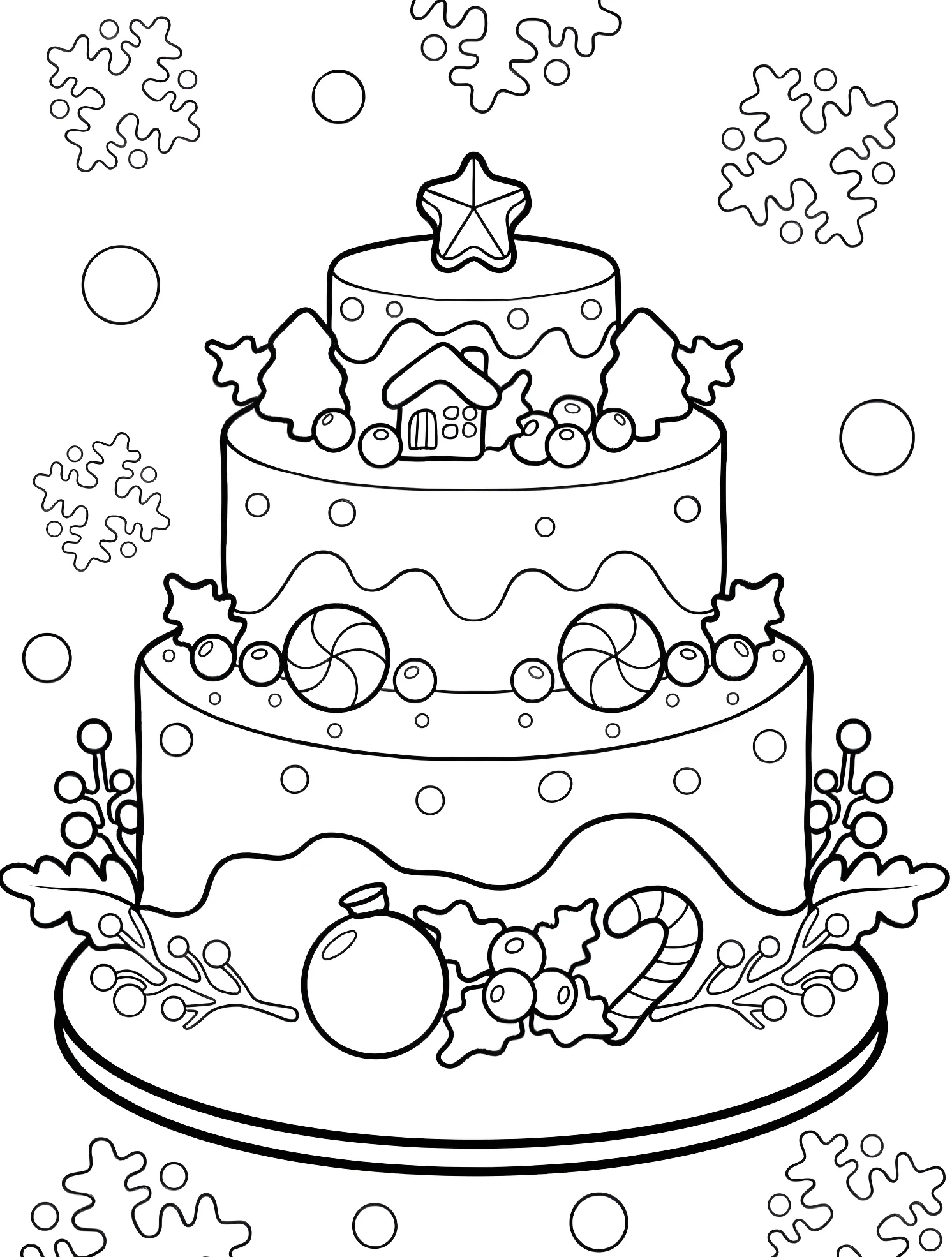 Праздничный торт №5065. Раскраски для мальчиков по категориям. Торт (Cake).