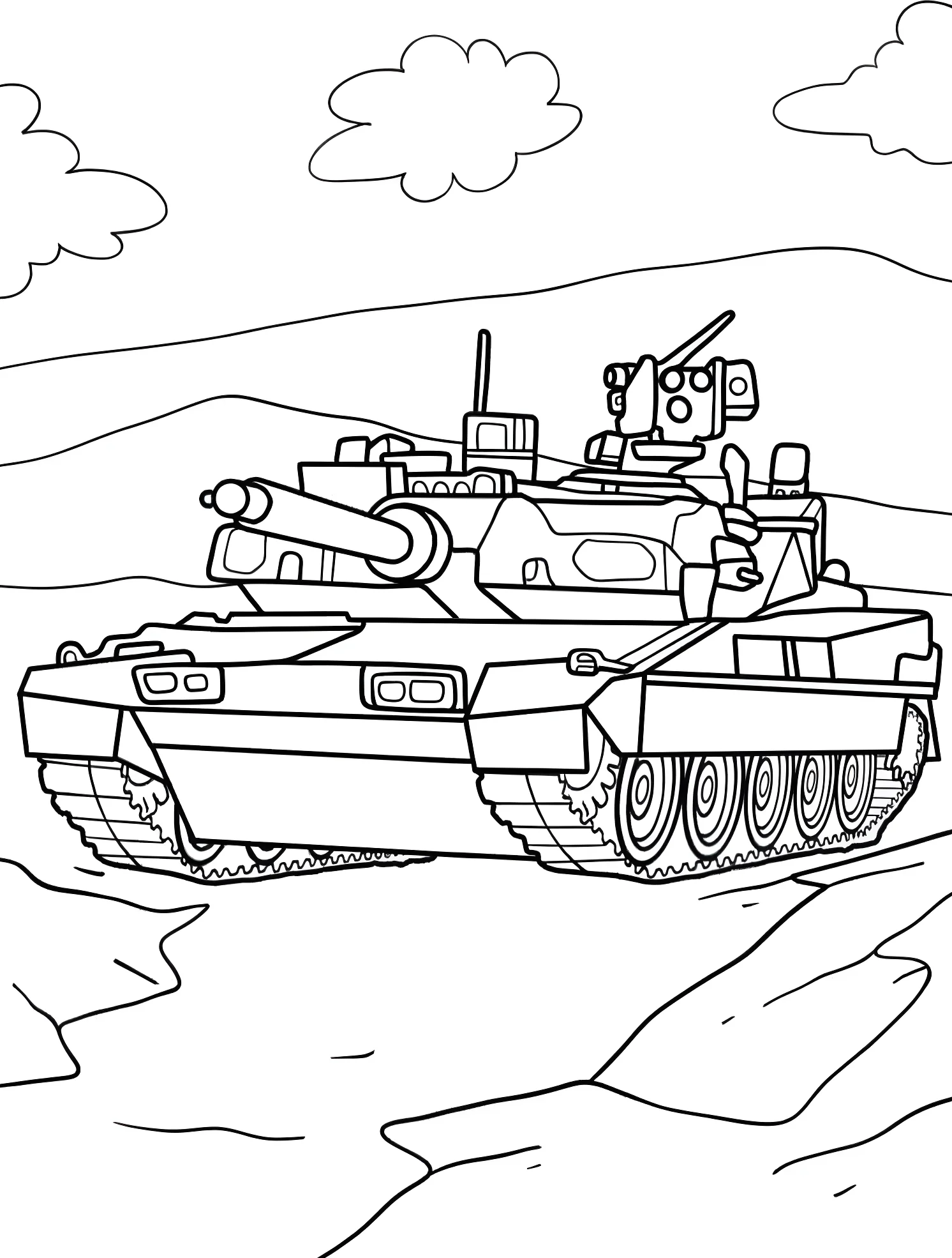 Танк Leopard 2A7 №7544. Раскраски для мальчиков по категориям. Танк (Tank).