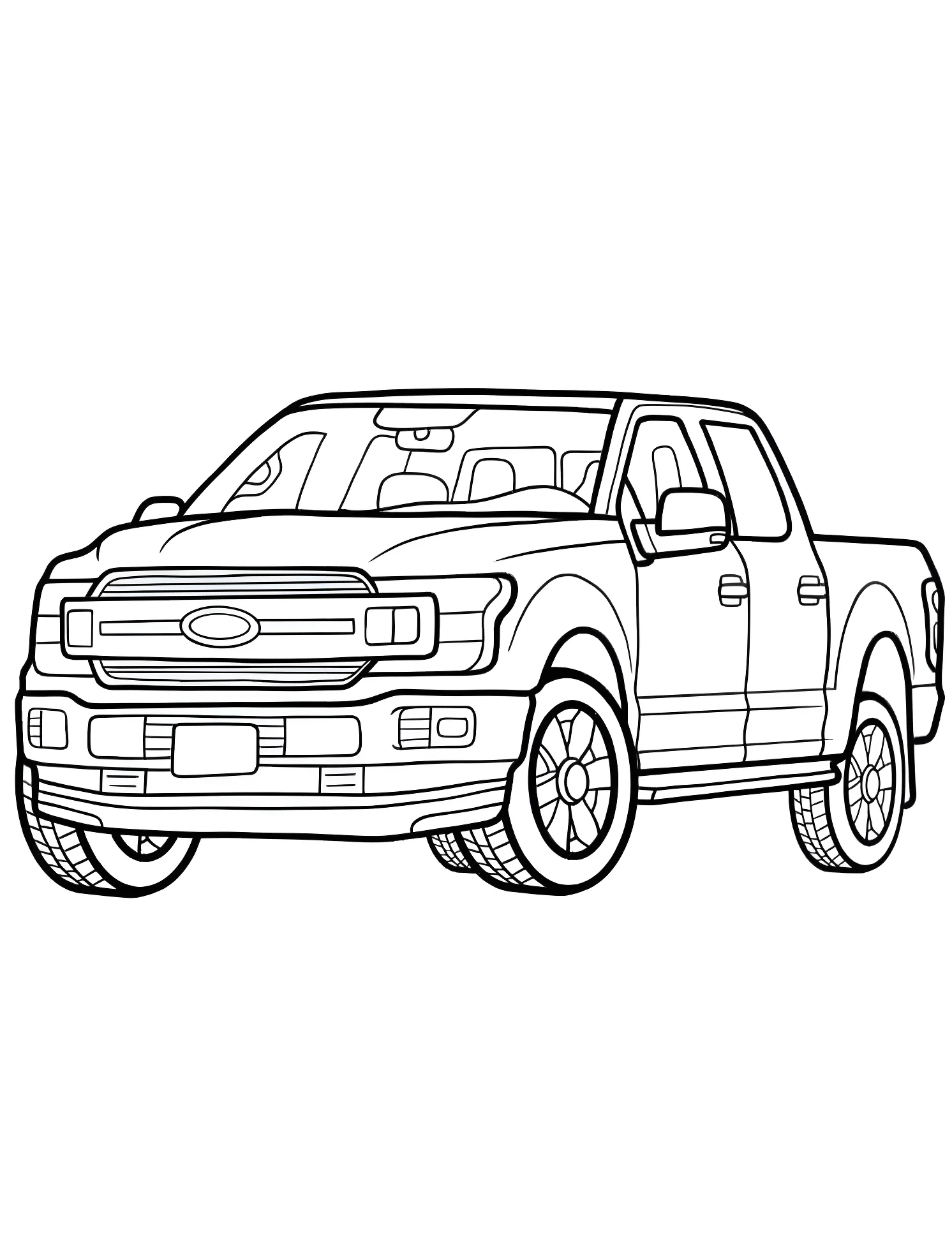 Большой пикап Ford №7747. Раскраски для мальчиков по категориям. Грузовик (Truck).