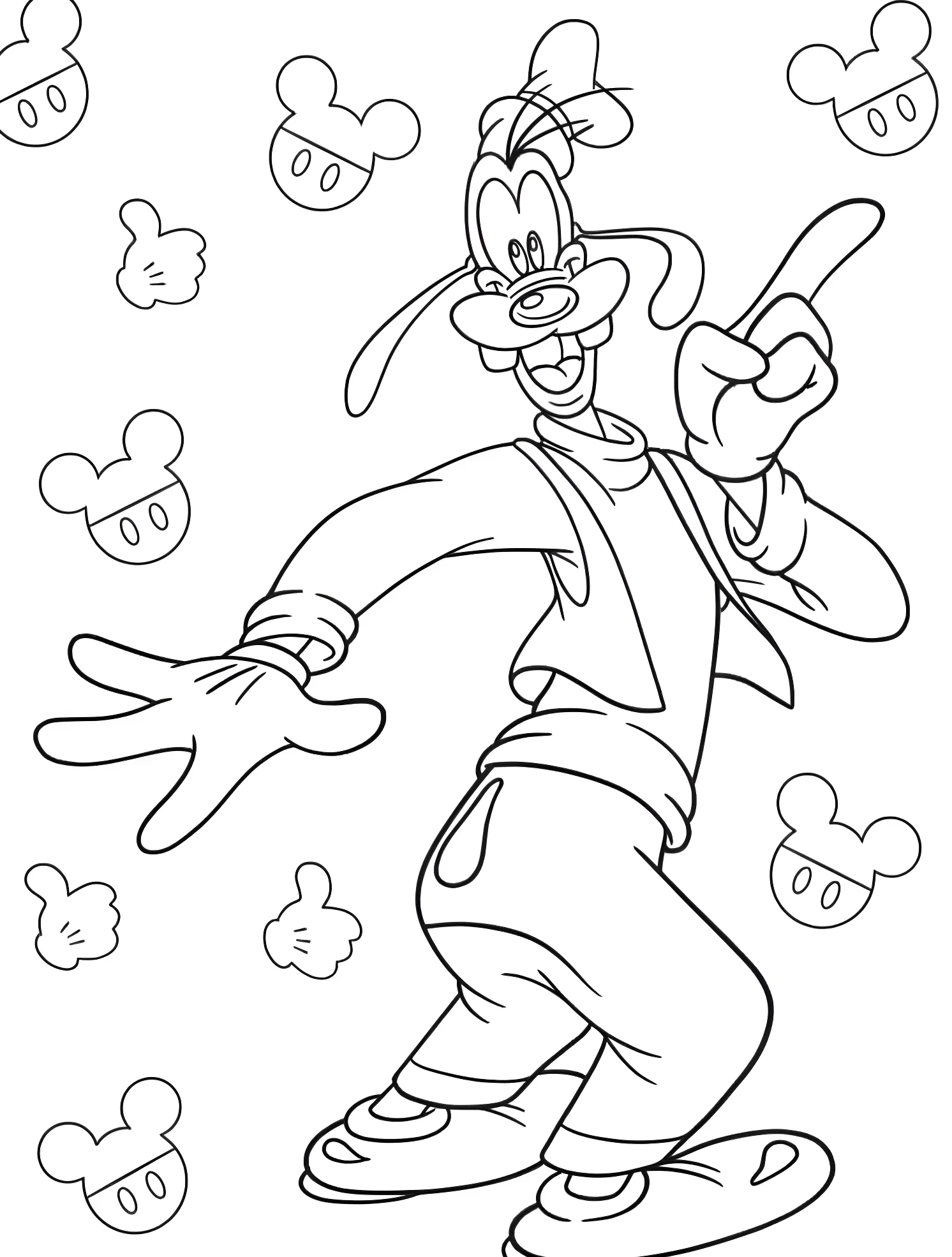 Весёлый Гуфи №6159. Раскраски для мальчиков по категориям. Гуфи (Goofy).
