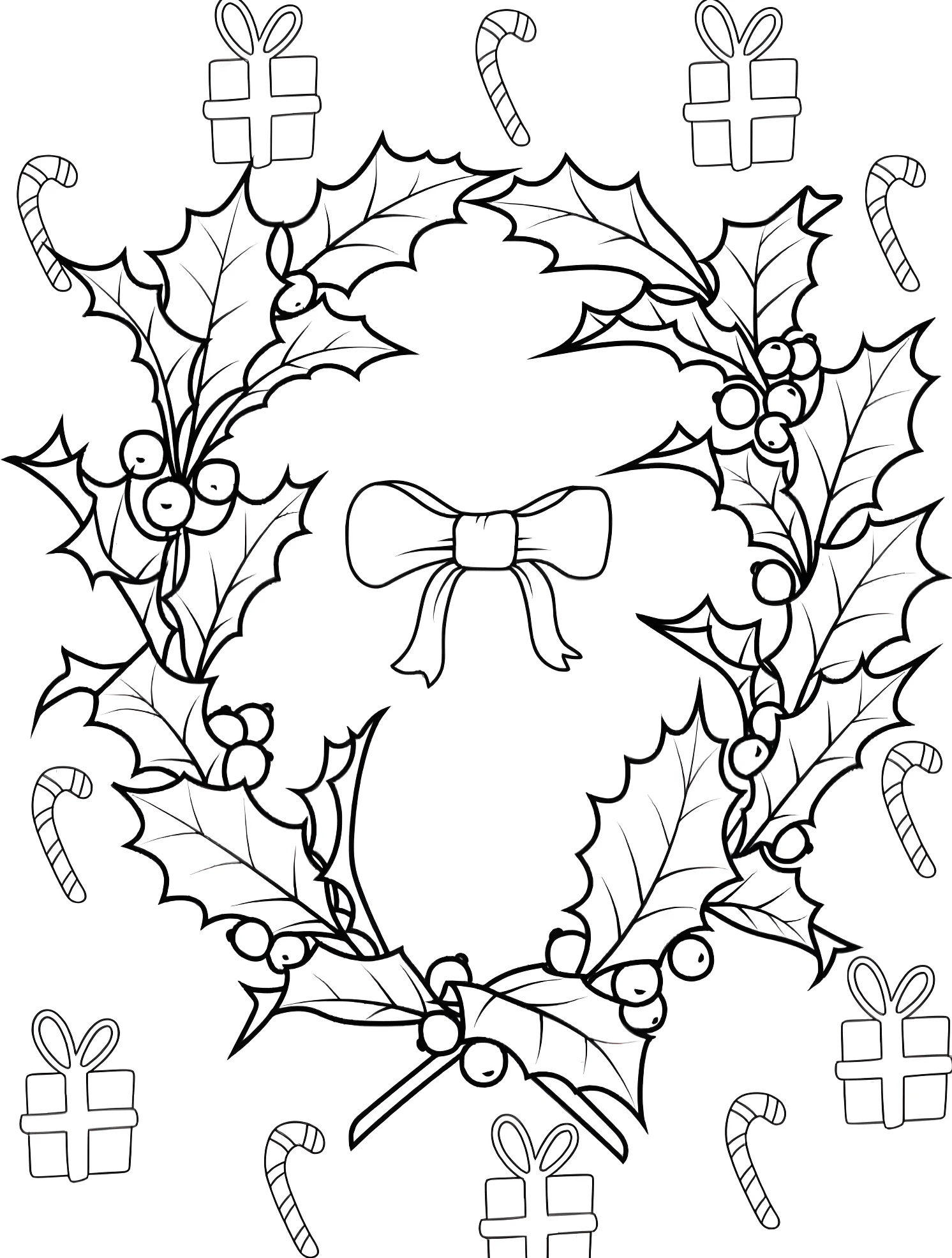 Венок из омелы №5270. Раскраски для мальчиков по категориям. Рождество (Christmas).