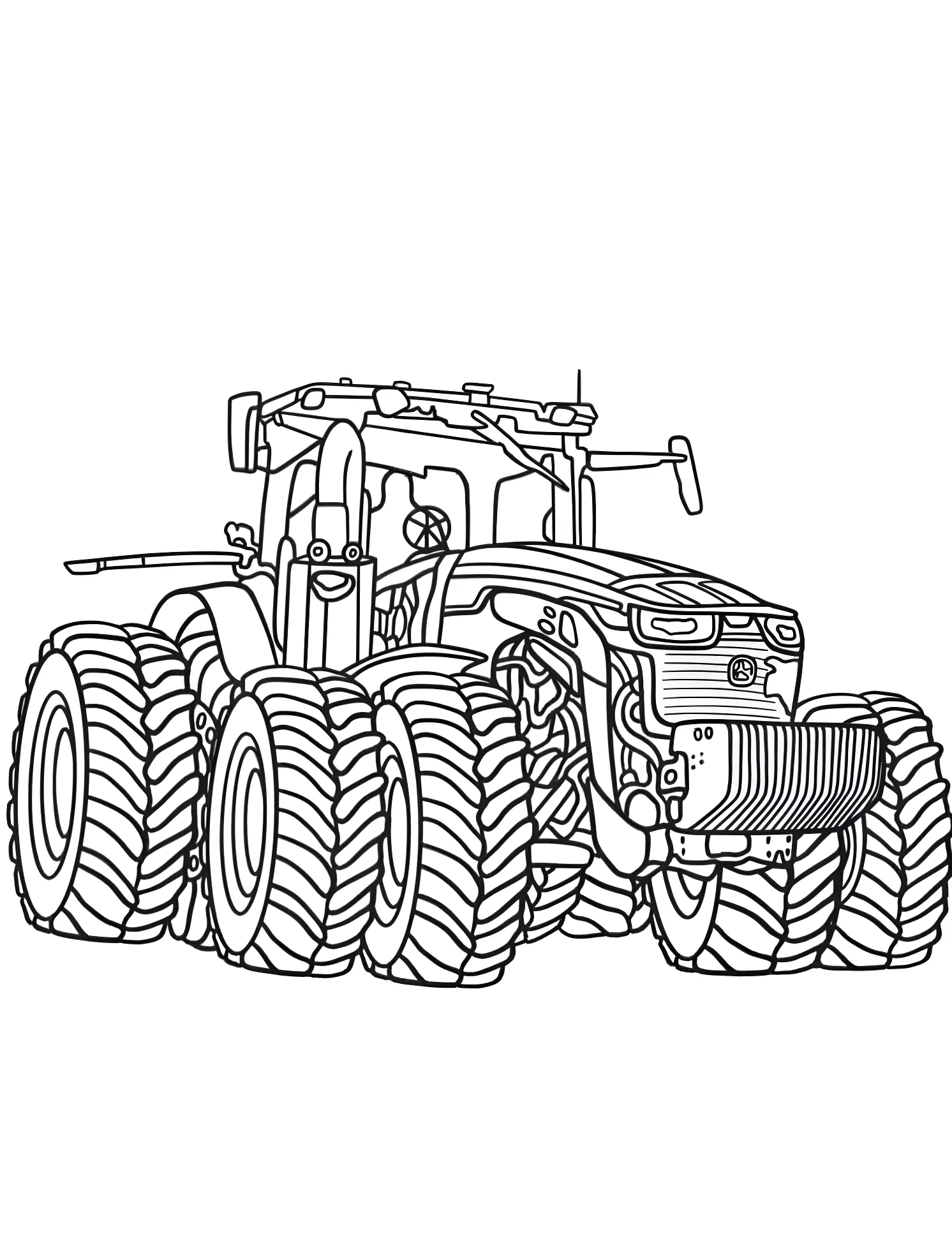 Трактор John Deere №6460. Раскраски для мальчиков по категориям. John Deere.