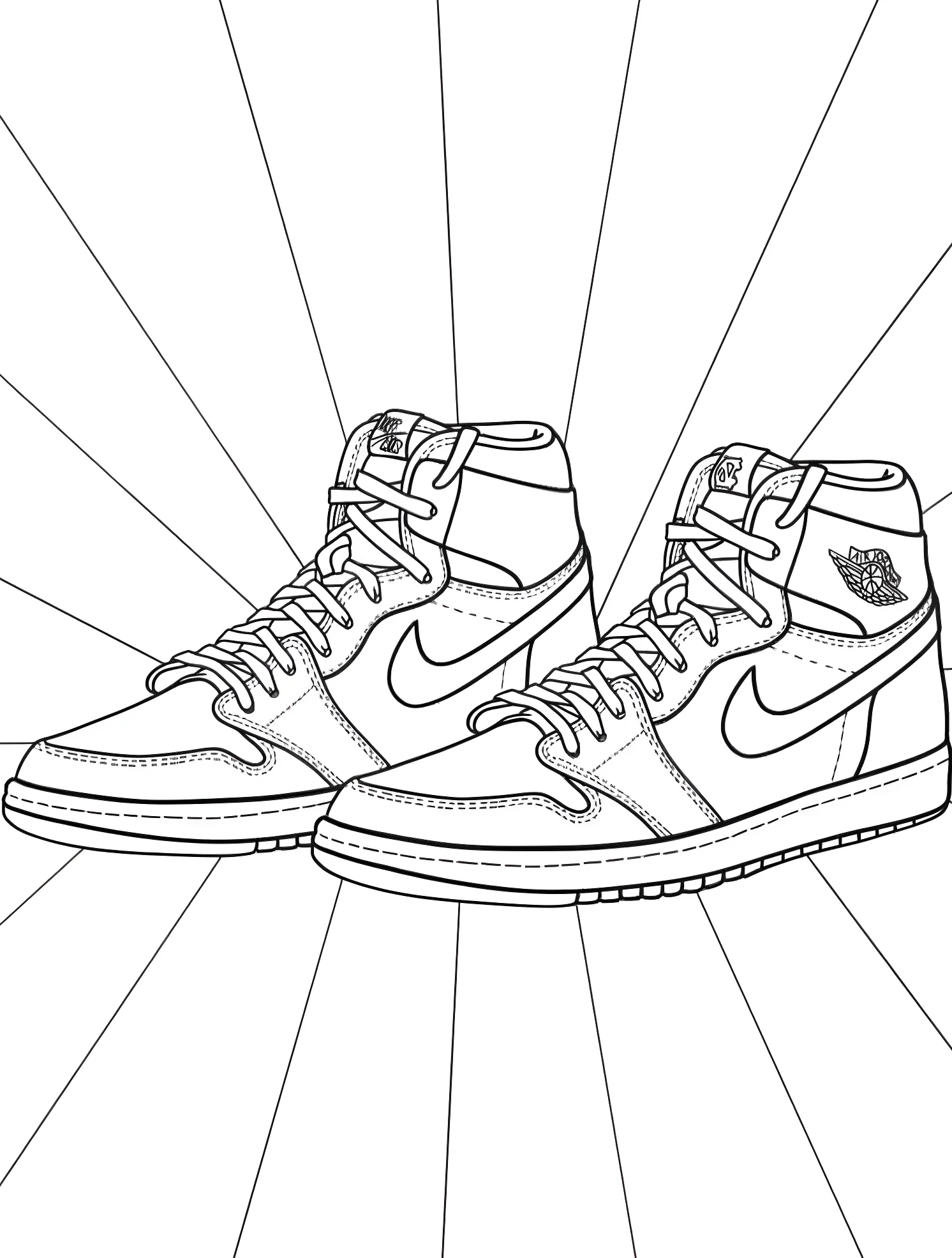 Крутые кроссовки Nike для творчества №7343. Раскраски для мальчиков по категориям. Обувь.