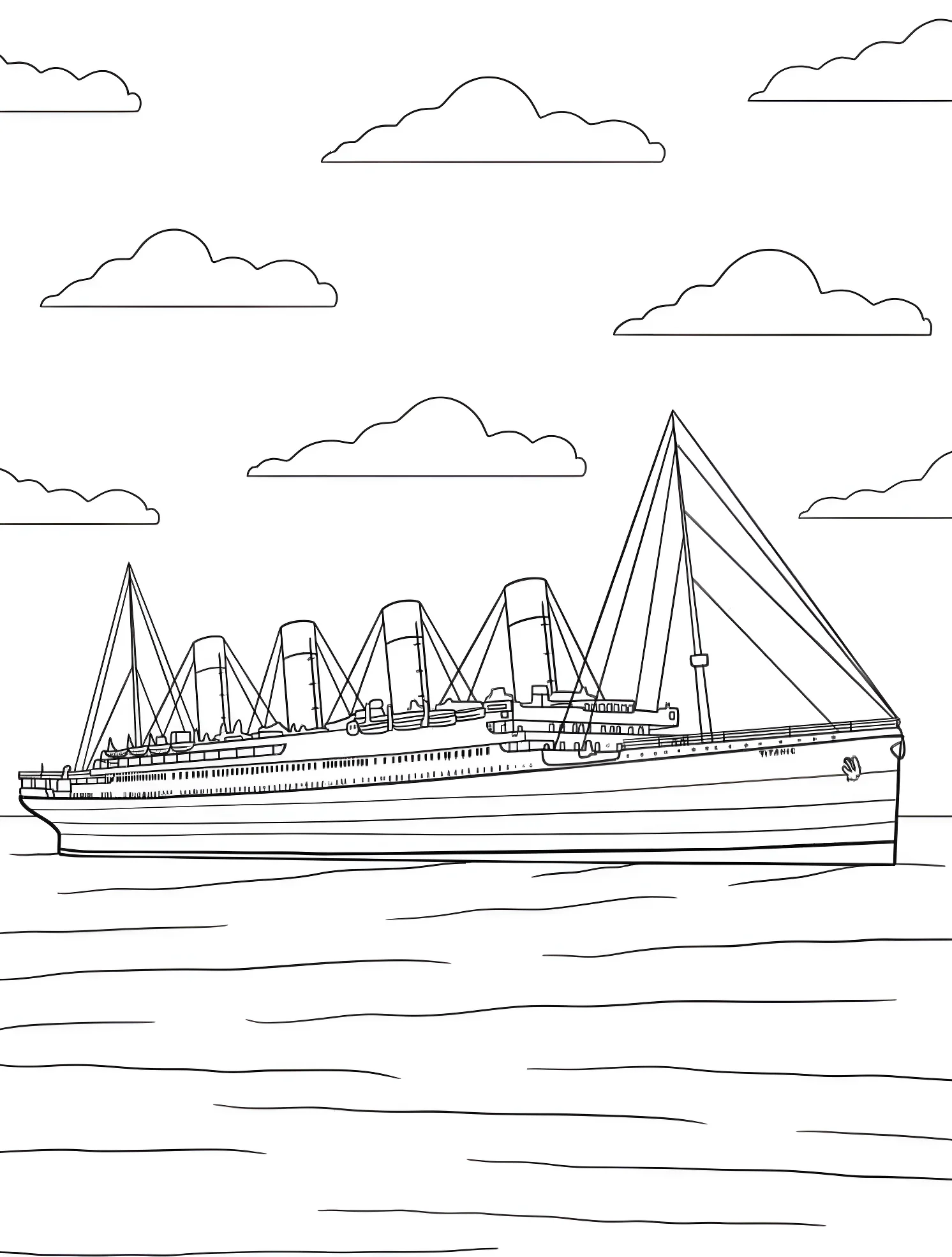 Титан на море №7701. Раскраски для мальчиков по категориям. Титаник (Titanic).