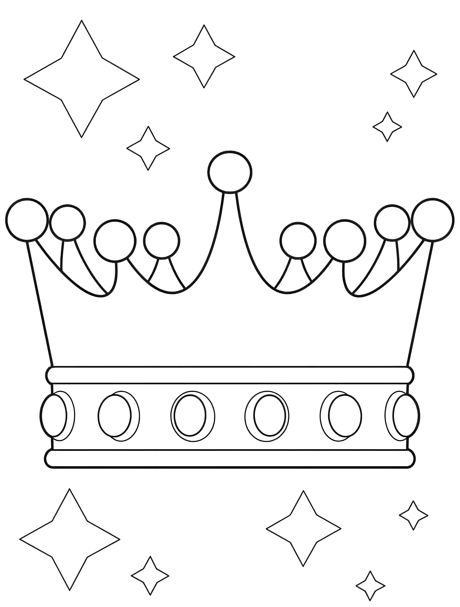 Простая корона №5464. Раскраски для мальчиков по категориям. Корона (Crown).