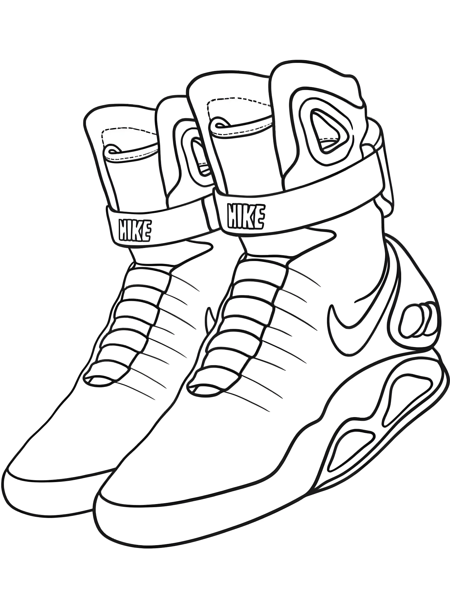 Крутые кроссовки Nike Air Jordans №7345. Раскраски для мальчиков по категориям. Обувь.
