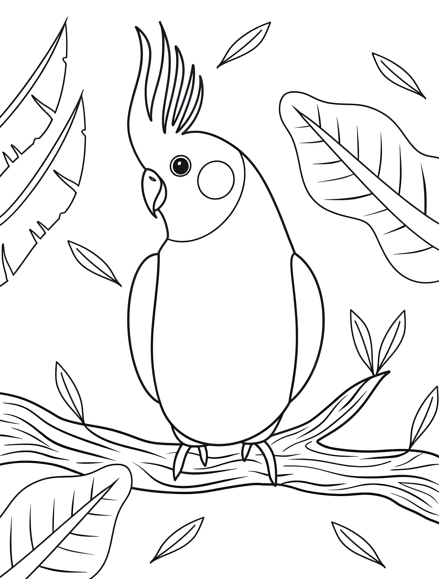 Милый попугай №6942. Раскраски для мальчиков по категориям. Попугай (Parrot).