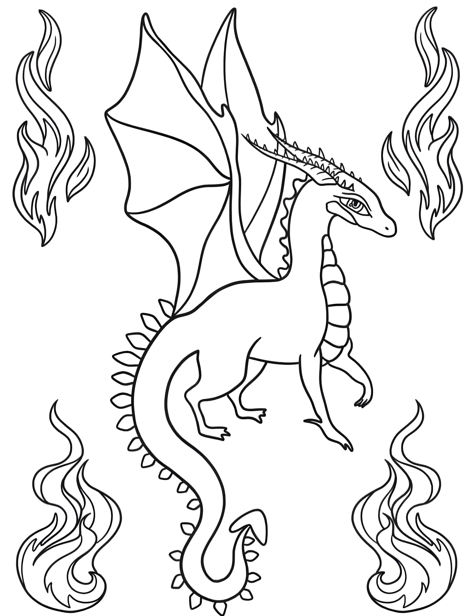 Милый дракончик №5684. Раскраски для мальчиков по категориям. Дракон (Dragon).