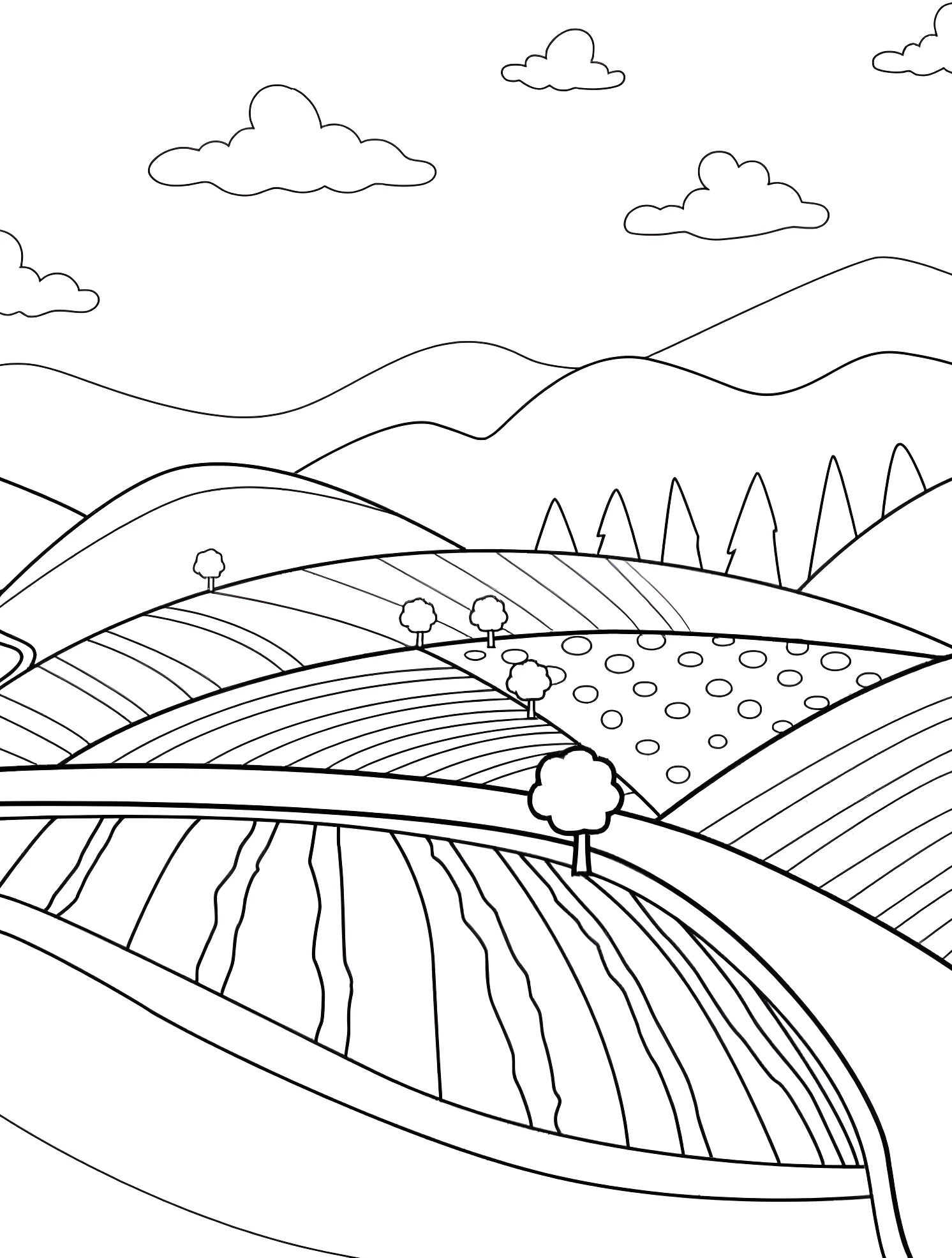Поля фермы №5992. Раскраски для мальчиков по категориям. Ферма (Farm).