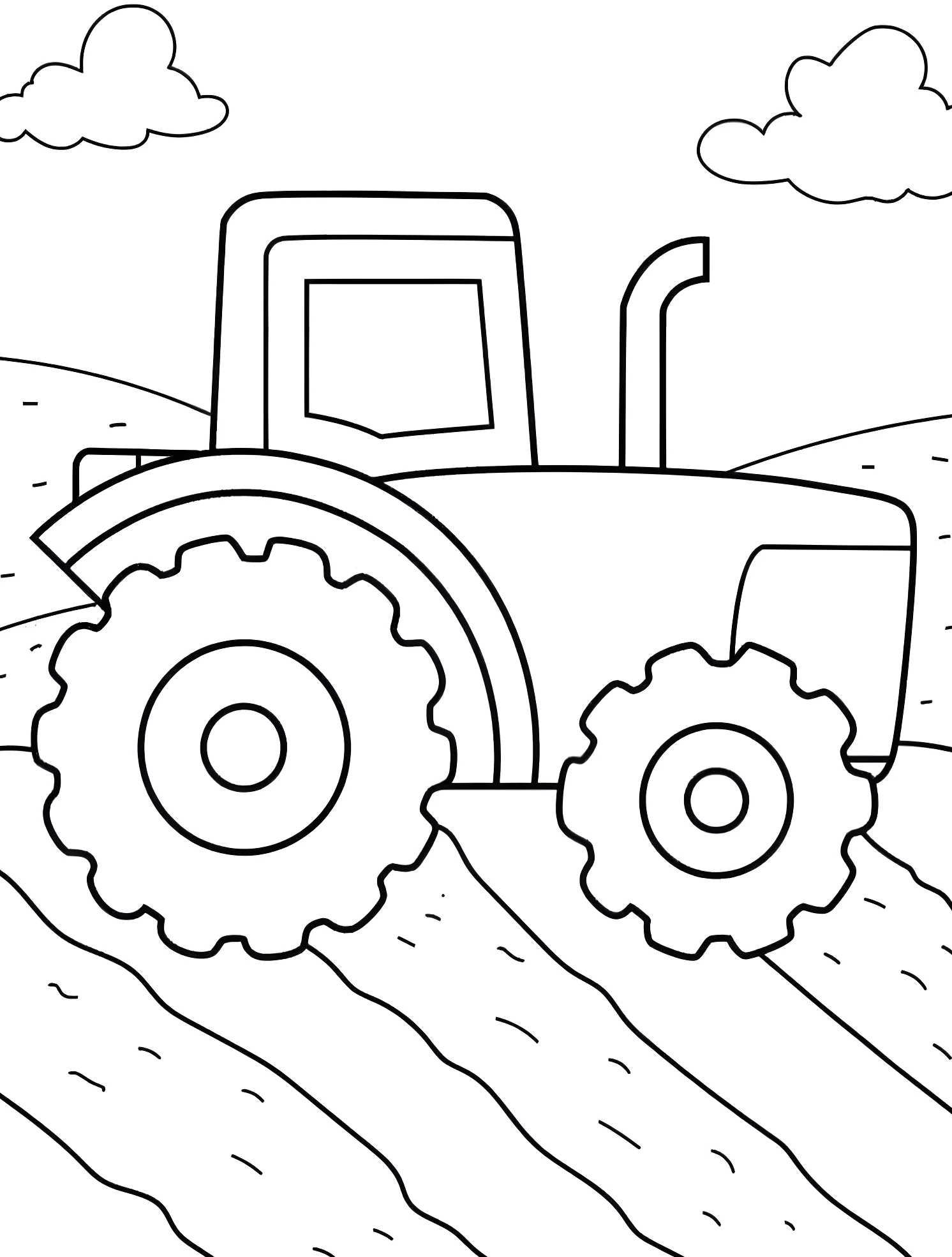 Трактор на ферме №5995. Раскраски для мальчиков по категориям. Ферма (Farm).