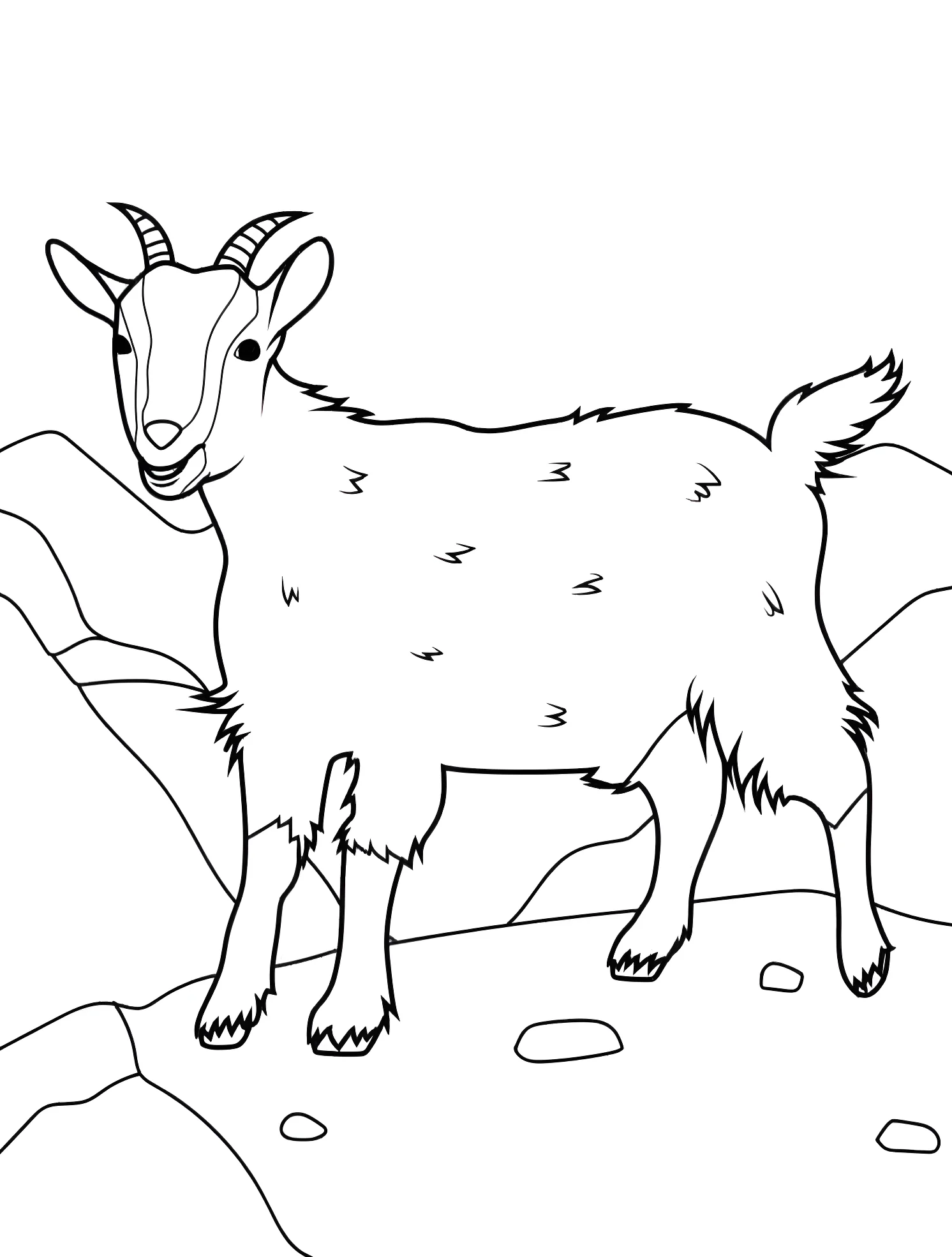 Милый козёл на скале №6131. Раскраски для мальчиков по категориям. Коза (Goat).