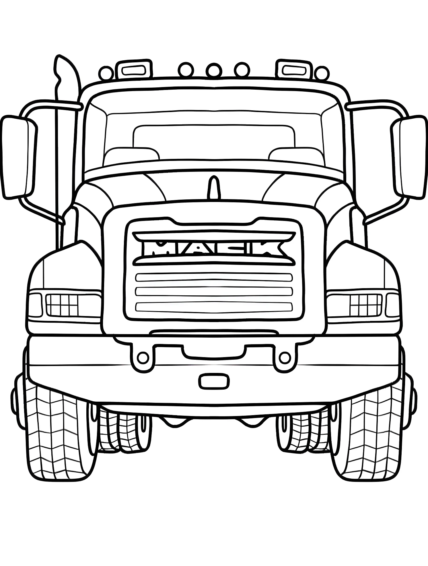 Большой грузовик MACK №7753. Раскраски для мальчиков по категориям. Грузовик (Truck).