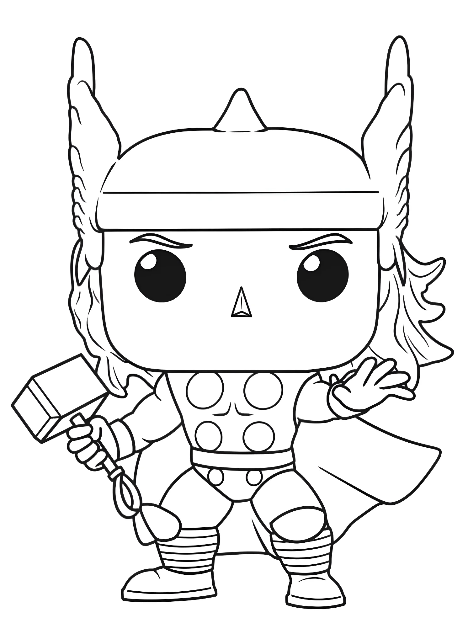 Весёлый То́р в стиле Funko Pop №7679. Раскраски для мальчиков по категориям. Тор (Thor).