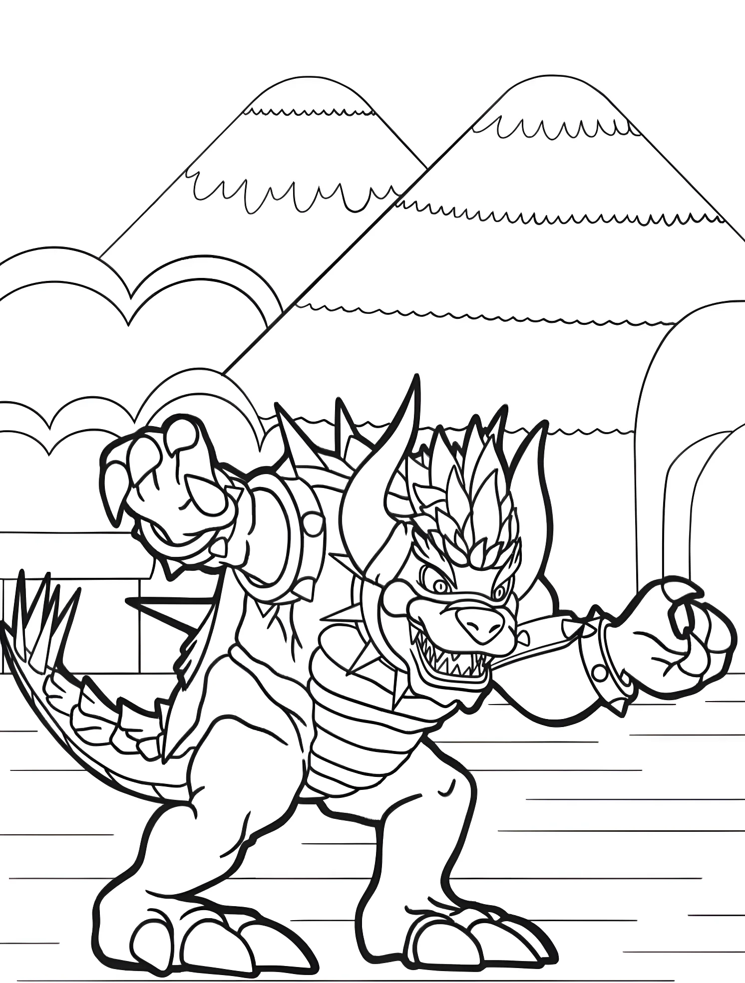 Весёлый Bowser для самых маленьких №4988. Раскраски для мальчиков по категориям. Баузер (Bowser).