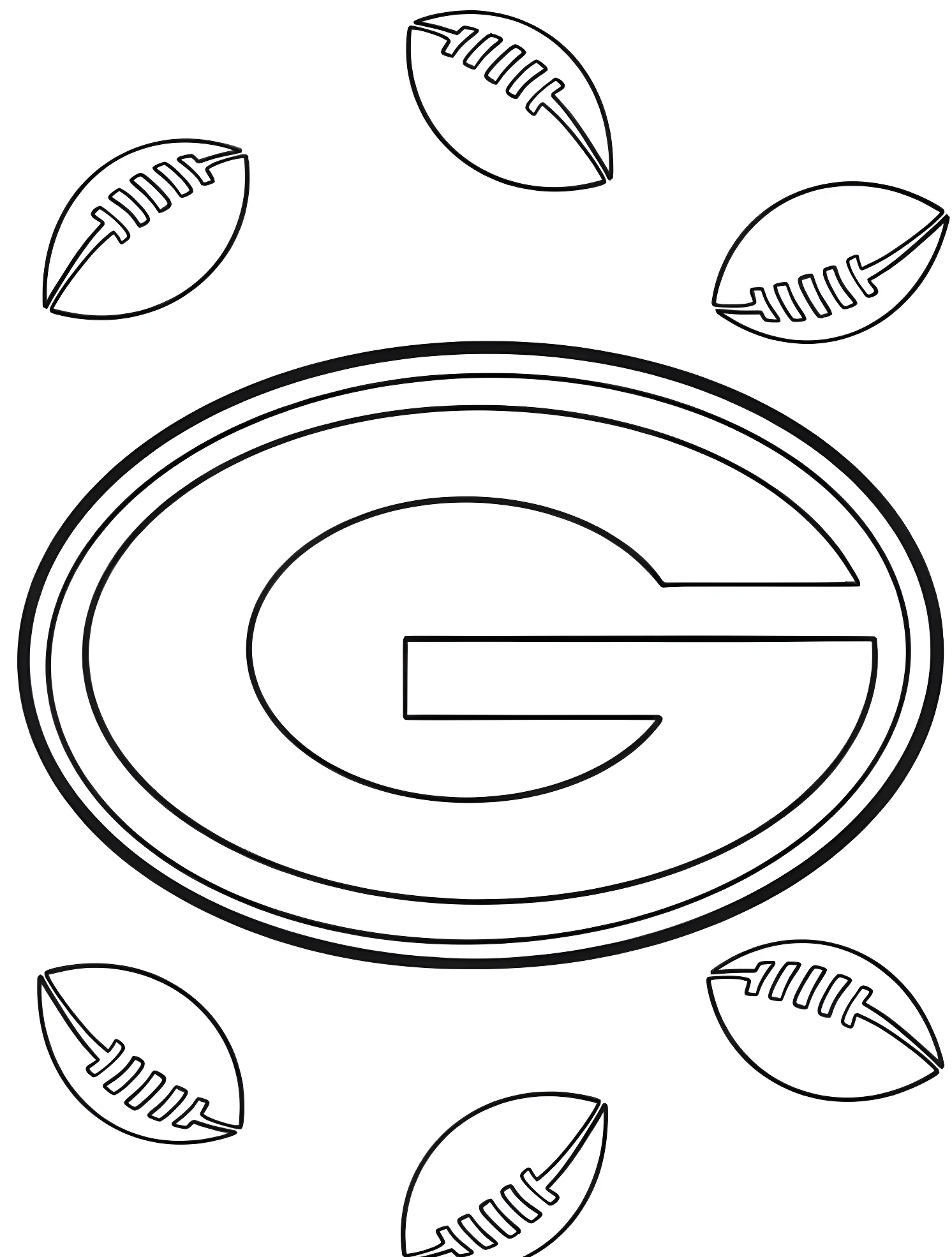 Логотип Green Bay Packers для раскрашивания №6075. Раскраски для мальчиков по категориям. Футбол (Football).