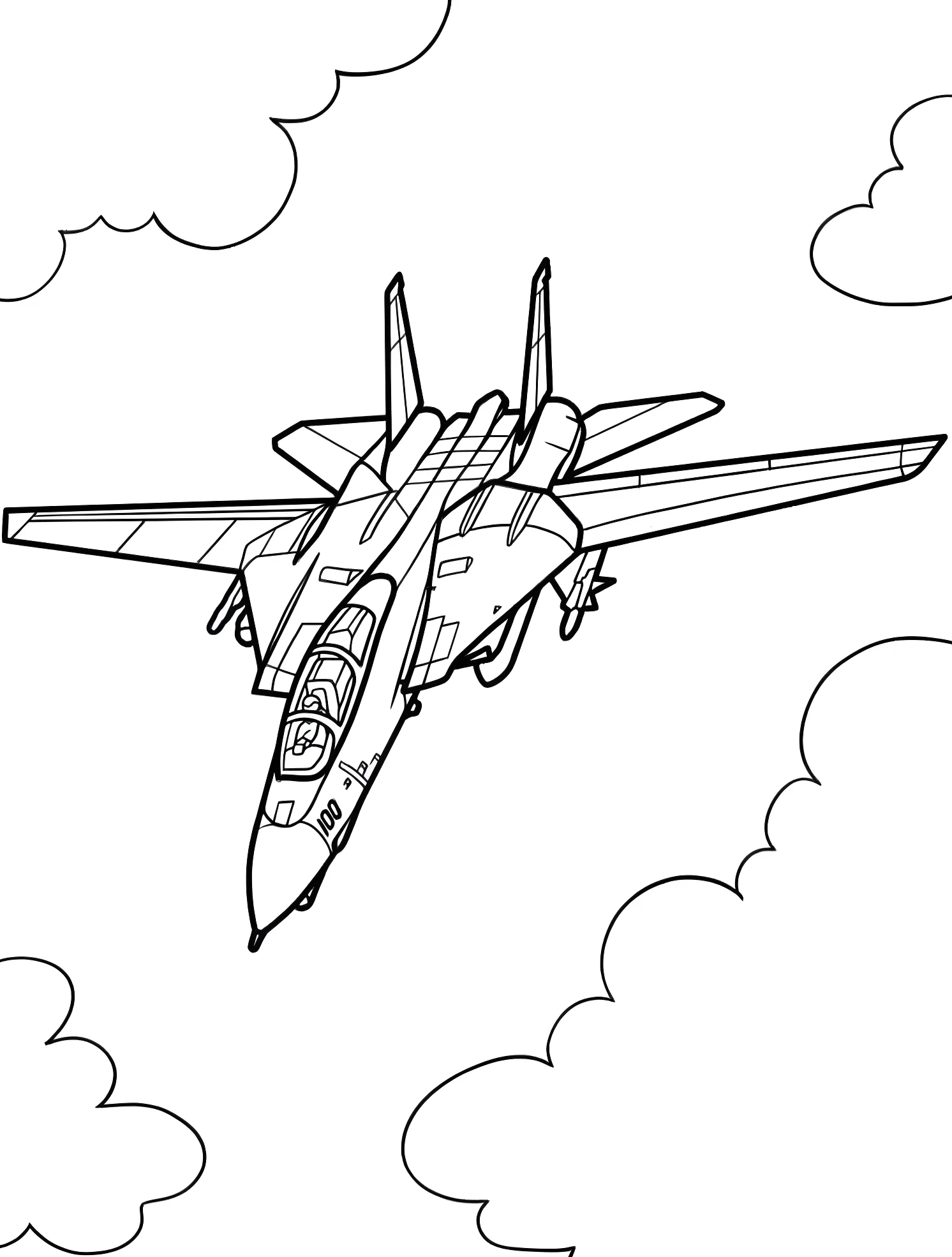 Мощный истребитель F-14 Tomcat №6433. Раскраски для мальчиков по категориям. Самолёт (Jet).