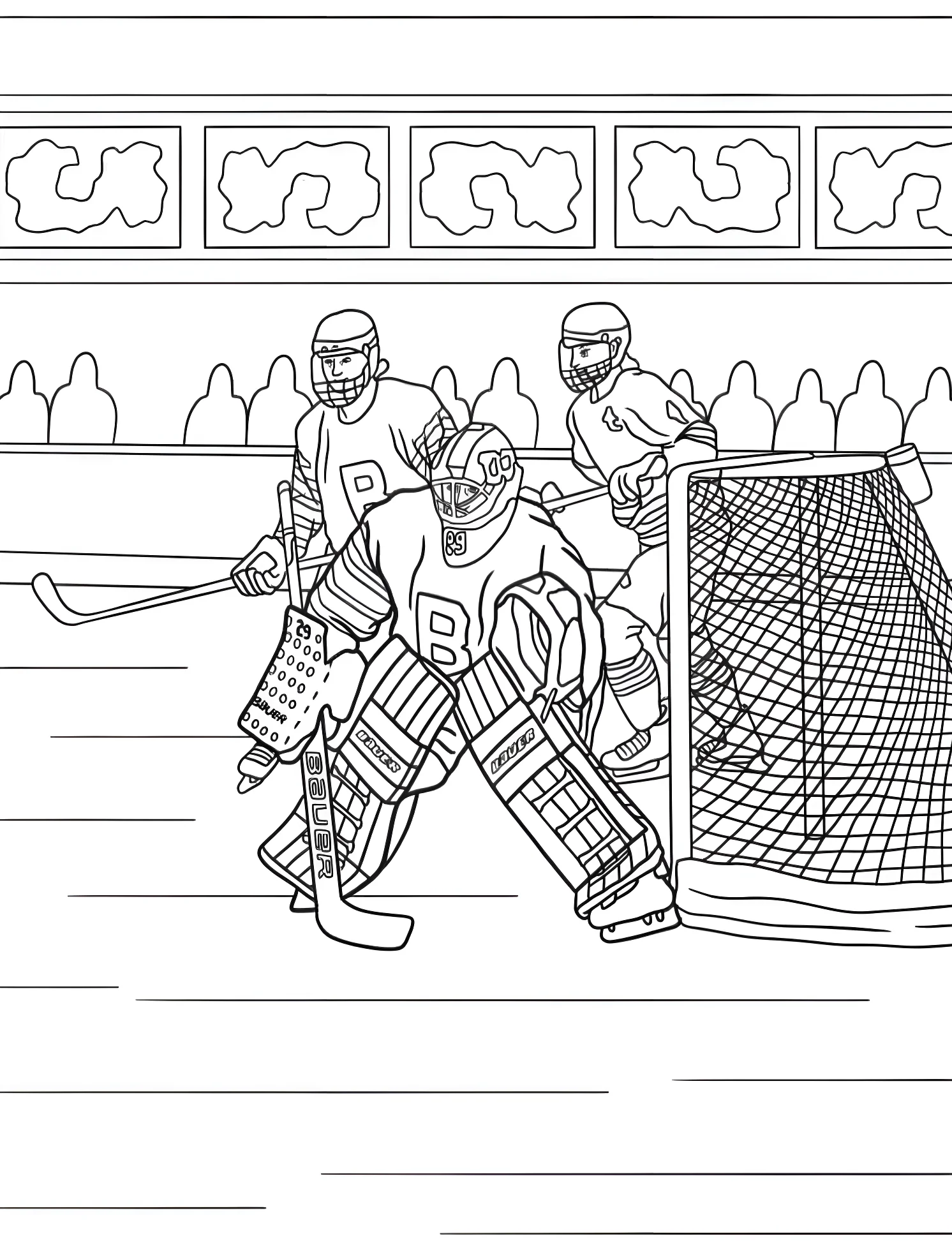 Хоккейная игра №6355. Раскраски для мальчиков по категориям. Хоккей (Hockey).