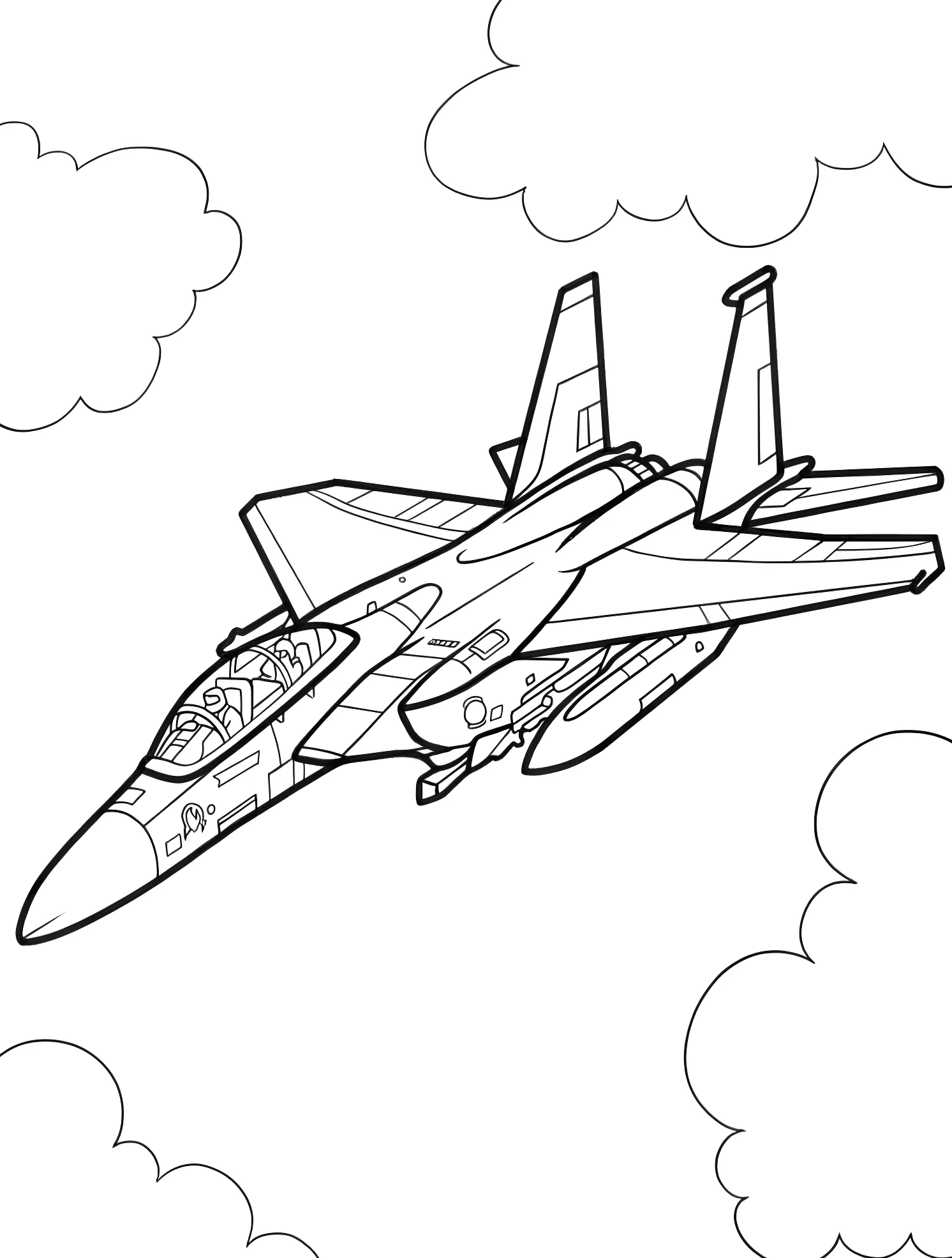 Военный самолет №6435. Раскраски для мальчиков по категориям. Самолёт (Jet).