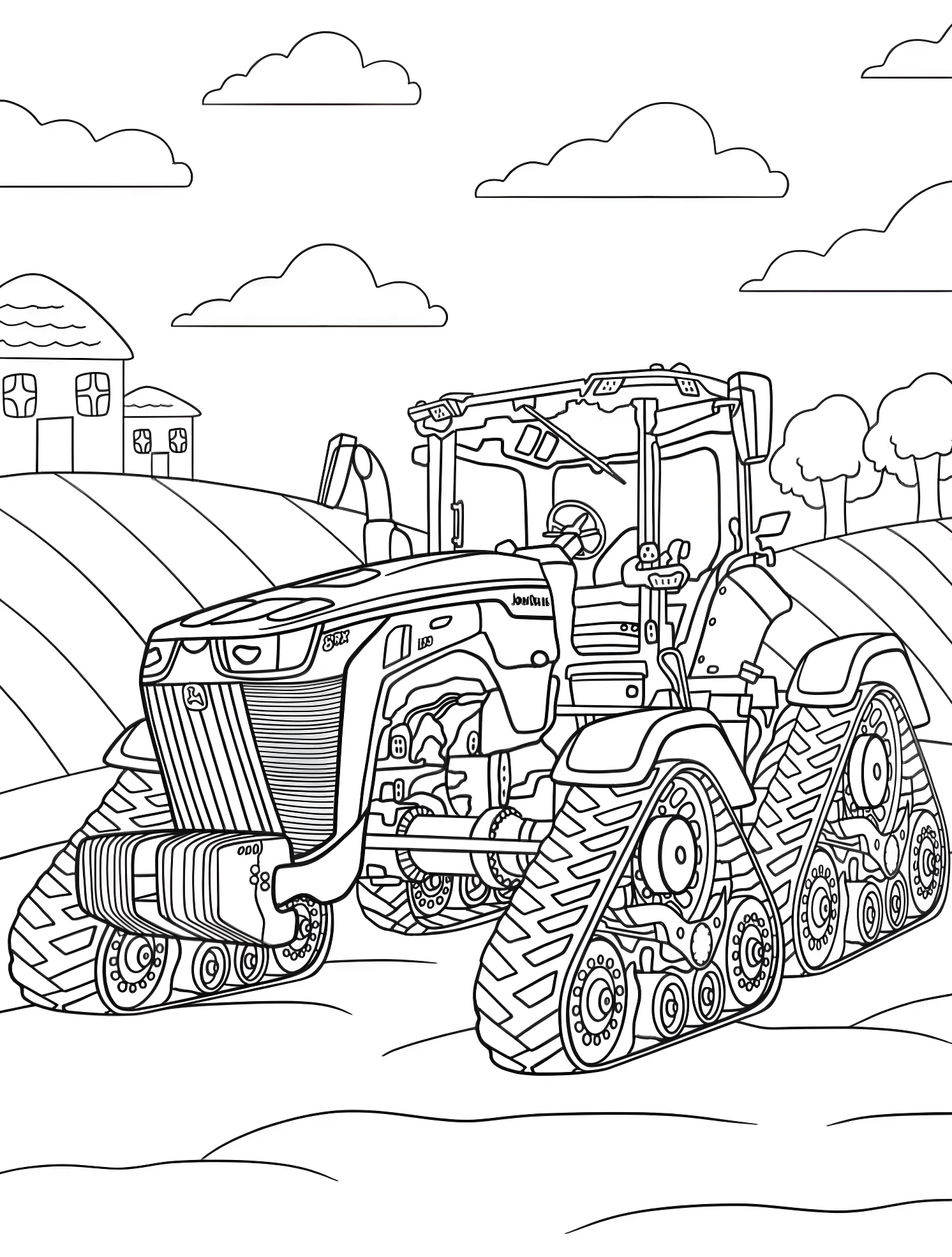 Трактор John Deere №6461. Раскраски для мальчиков по категориям. John Deere.