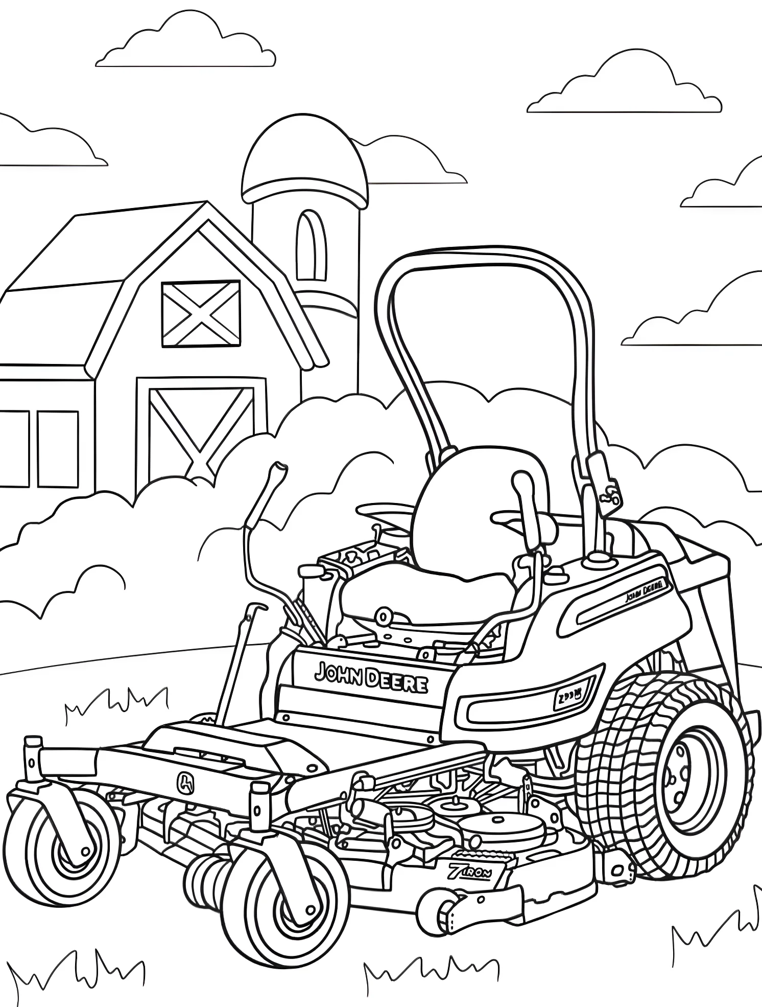 Трактор John Deere №6474. Раскраски для мальчиков по категориям. John Deere.