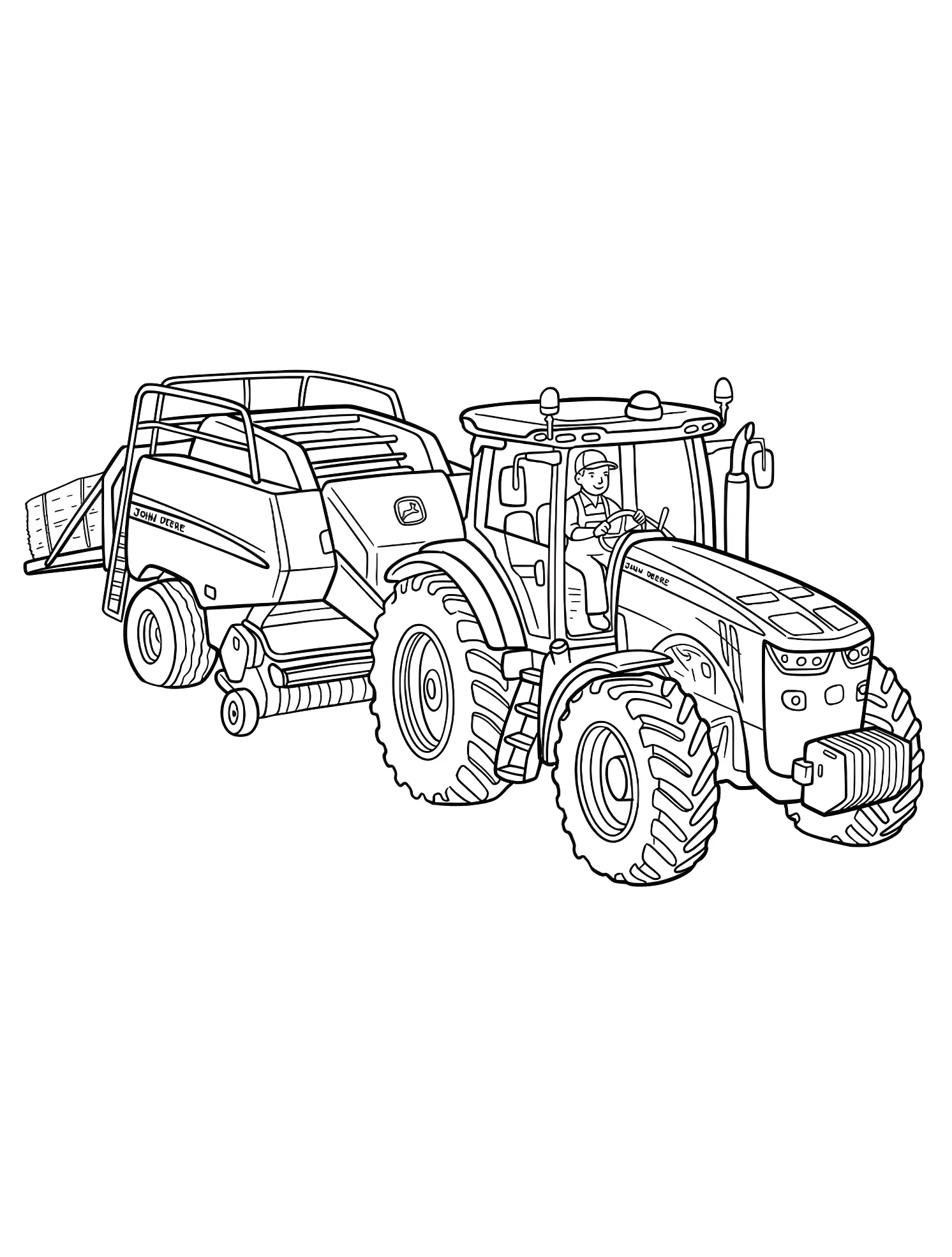 Трактор John Deere №6483. Раскраски для мальчиков по категориям. John Deere.