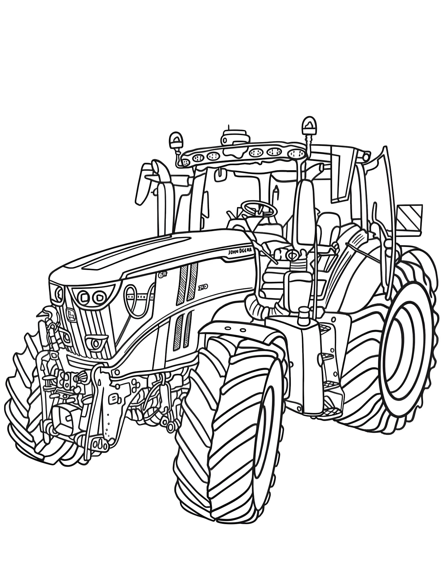 Трактор John Deere для раскрашивания детьми №6486. Раскраски для мальчиков по категориям. John Deere.