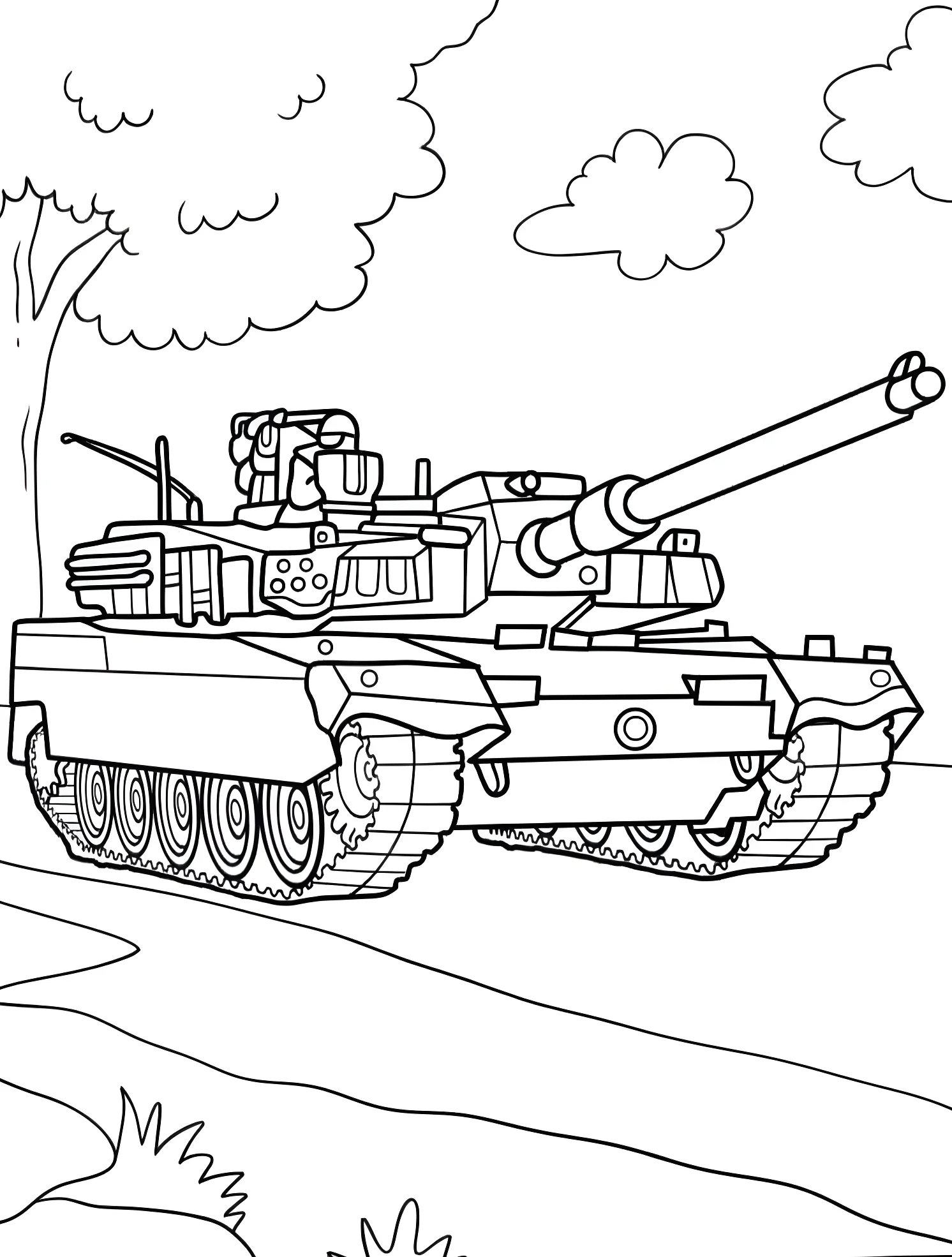 Мощный танк №7550. Раскраски для мальчиков по категориям. Танк (Tank).