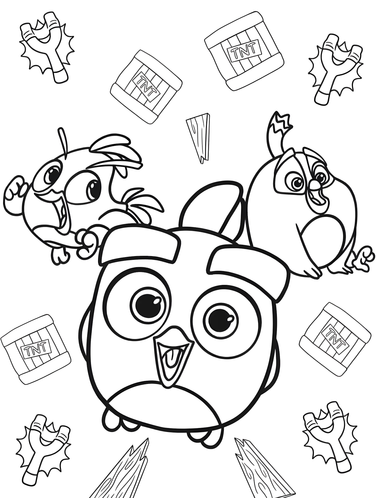Веселые Angry Birds №4797. Раскраски для мальчиков по категориям. Angry Birds.