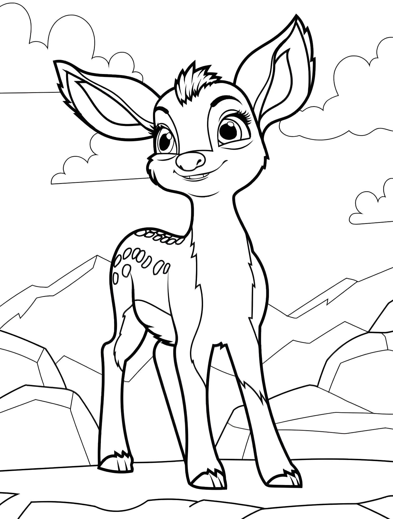 Милый бамби №4840. Раскраски для мальчиков по категориям. Бэмби (Bambi).