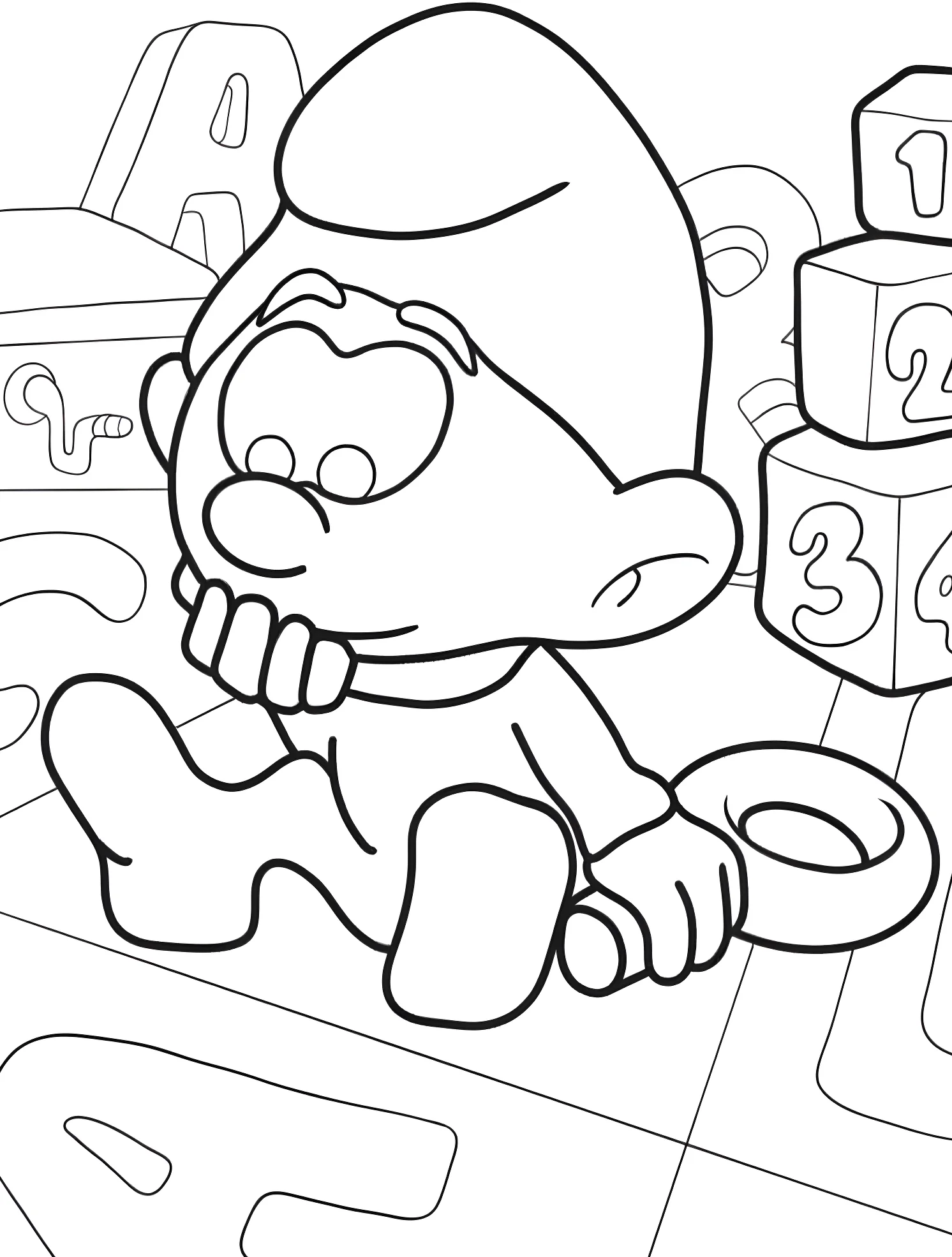 Милый Смешарик №7378. Раскраски для мальчиков по категориям. Смурфики (Smurfs).